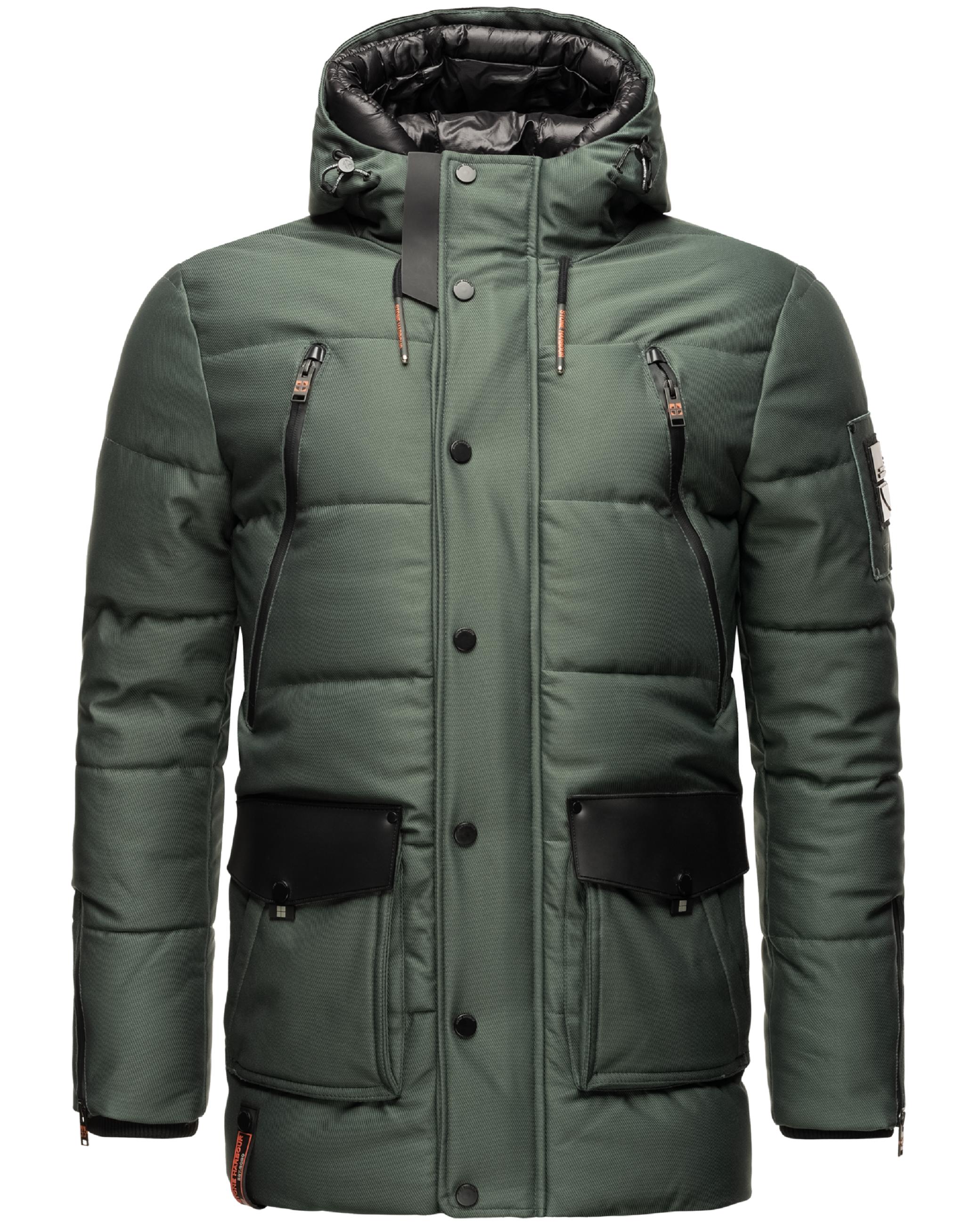 Kurzer Winterparka mit Kapuze "Mitjaa" Stone Green