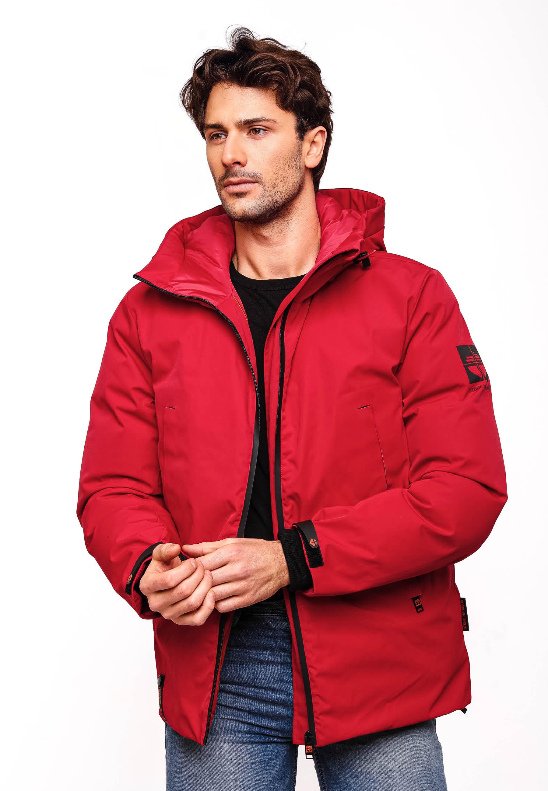 Winterjacke mit Kapuze "Moagaa" Chili Red