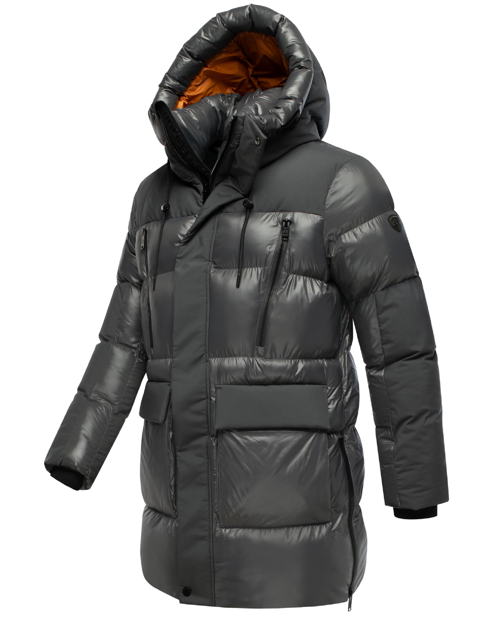 STONE HARBOUR Herren Winter Steppjacke mit Kapuze "Nelioon XX" Anthracite