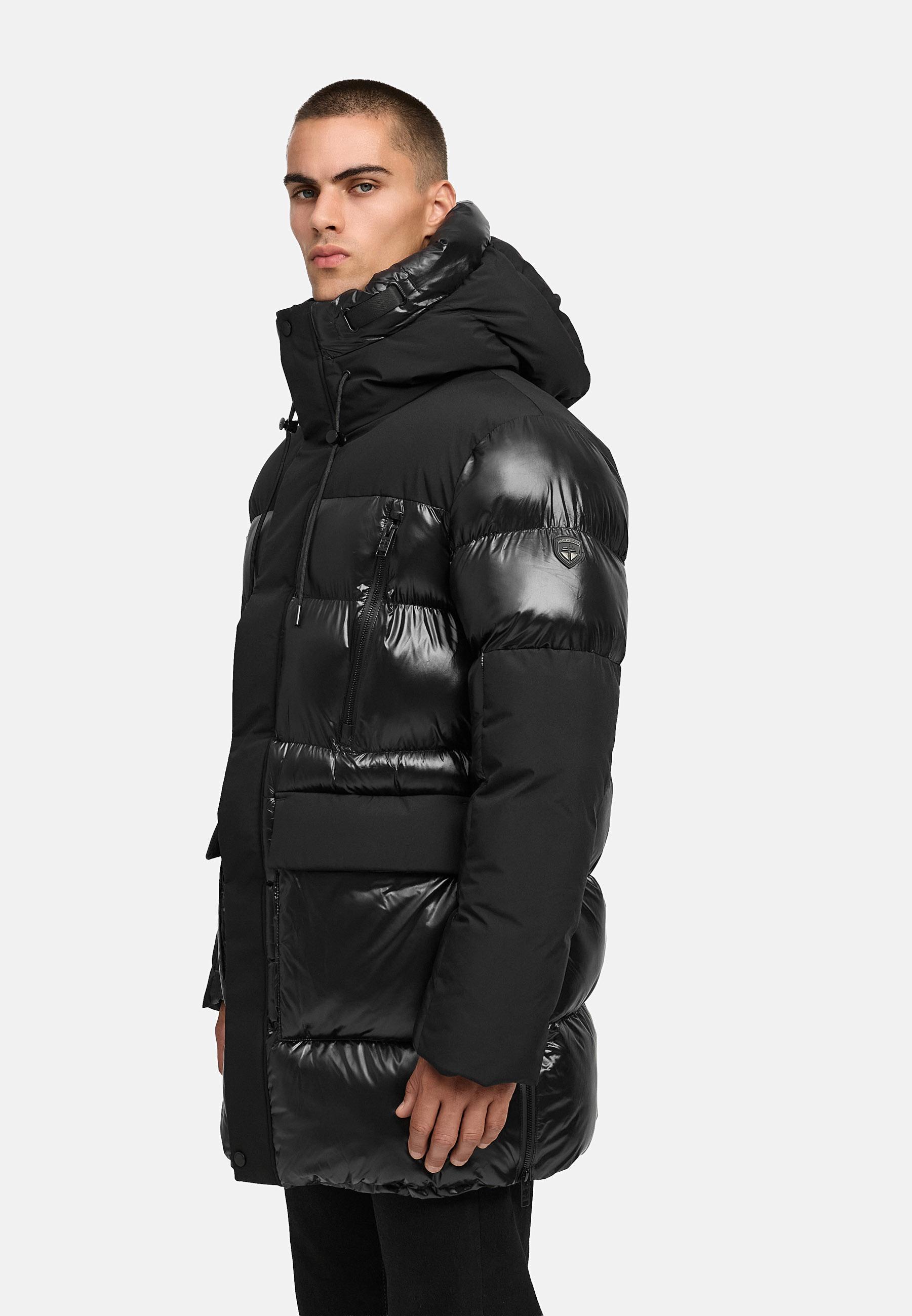 STONE HARBOUR Herren Winter Steppmantel mit Kapuze "Nelioon XX" Black