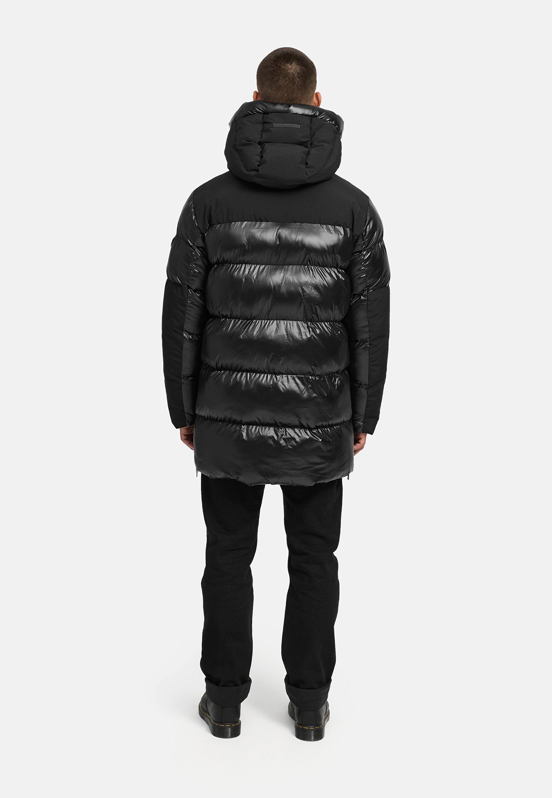 STONE HARBOUR Herren Winter Steppmantel mit Kapuze "Nelioon XX" Black