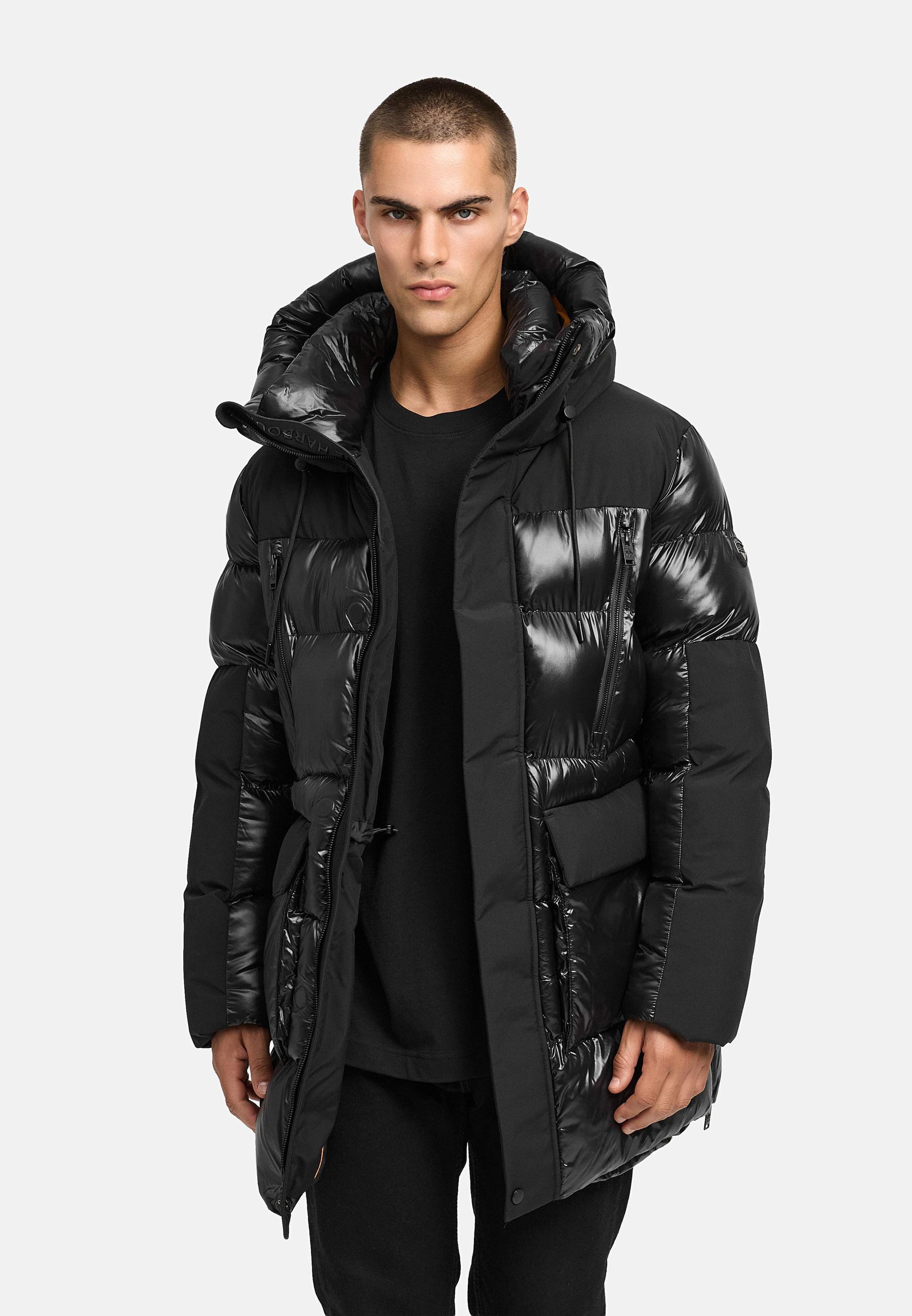 STONE HARBOUR Herren Winter Steppmantel mit Kapuze "Nelioon XX" Black
