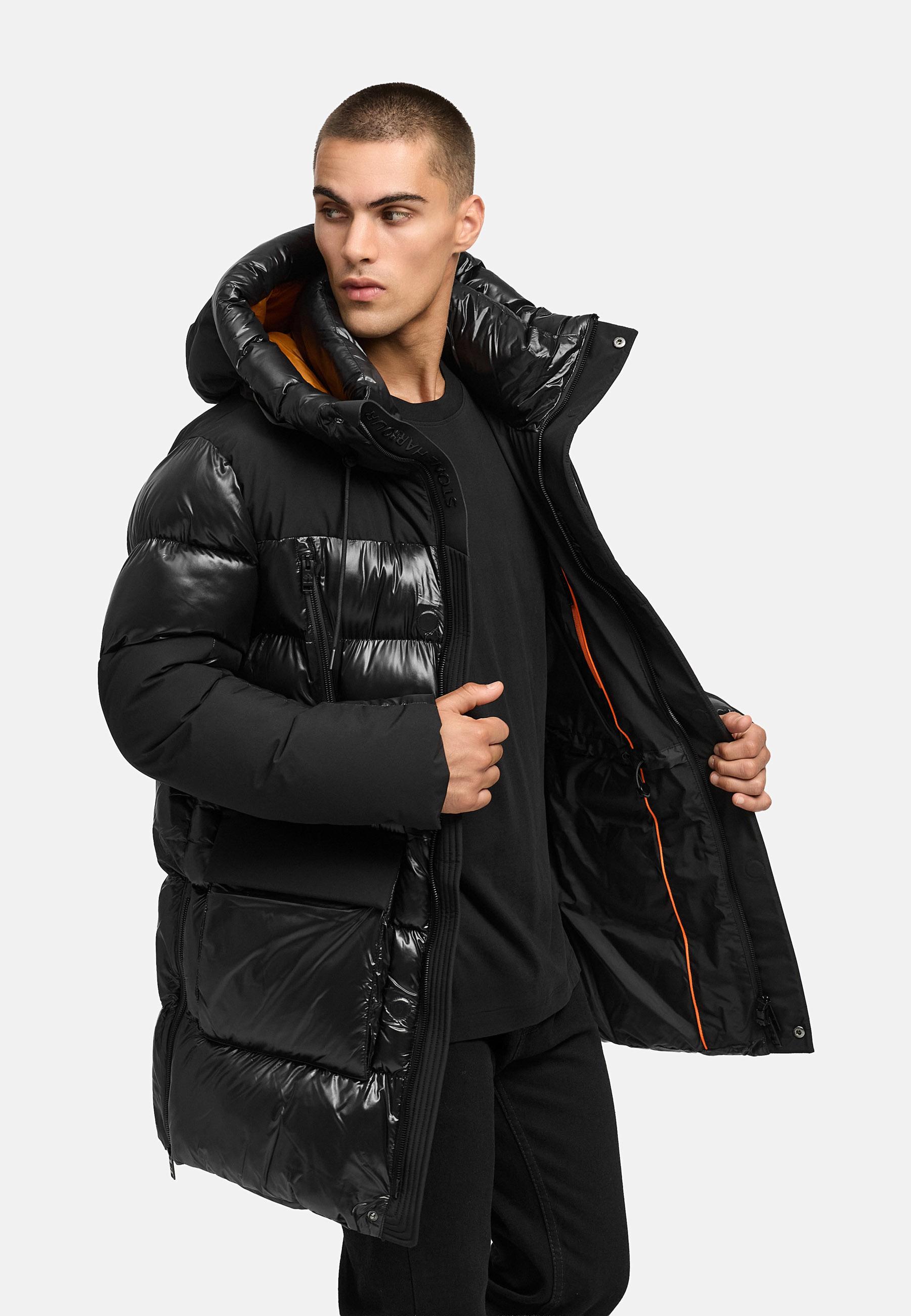 STONE HARBOUR Herren Winter Steppmantel mit Kapuze "Nelioon XX" Black