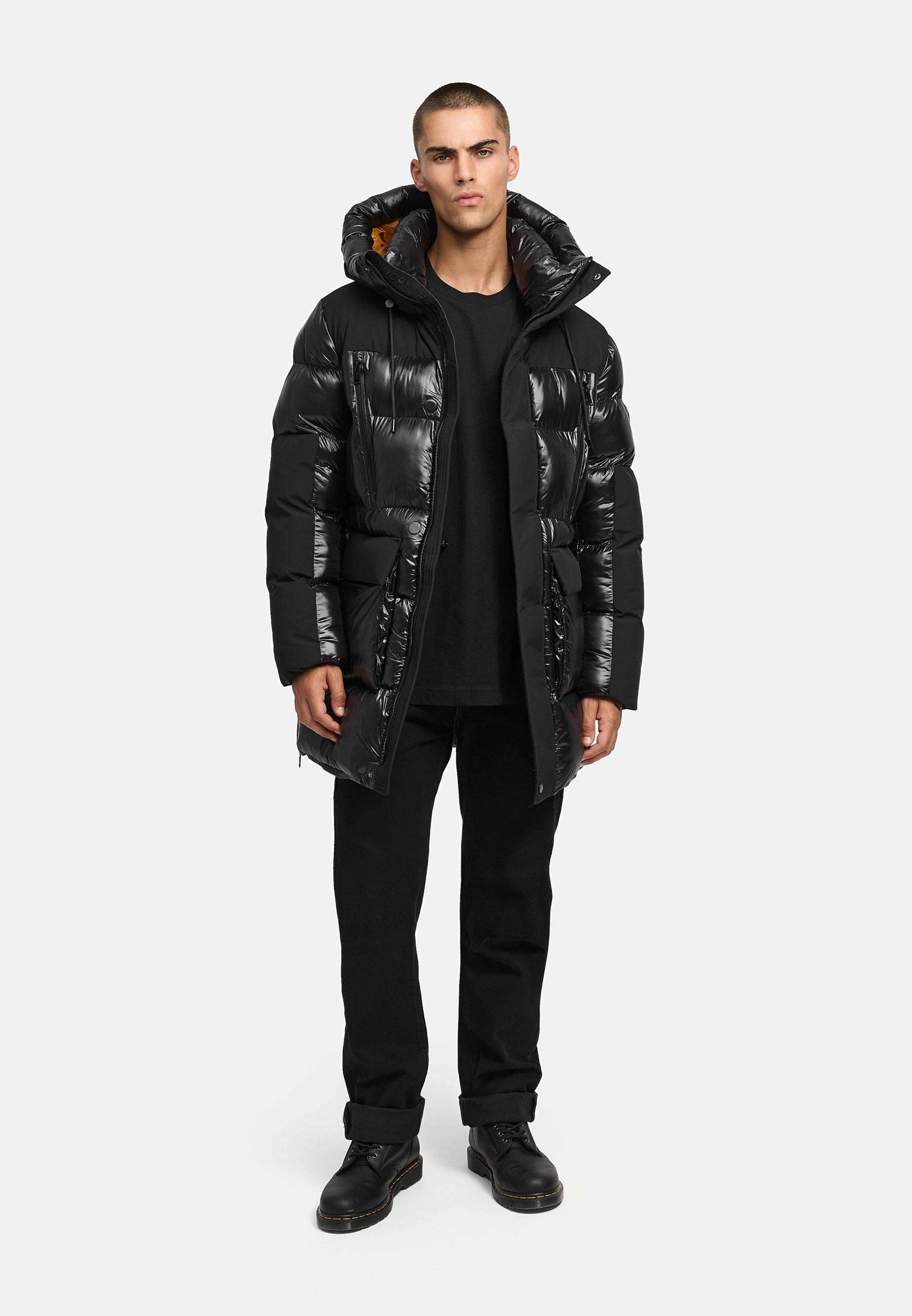 STONE HARBOUR Herren Winter Steppmantel mit Kapuze "Nelioon XX" Black