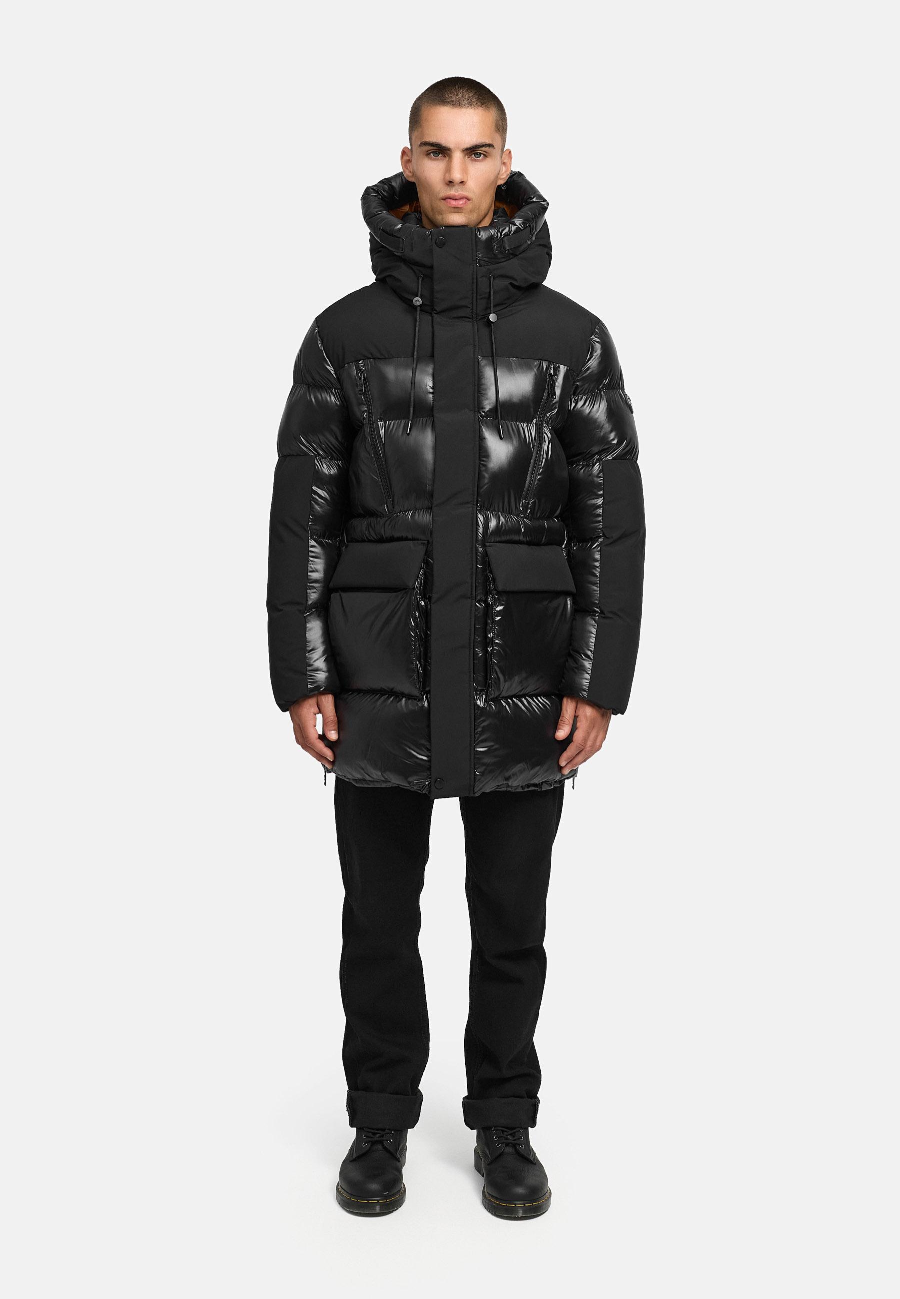 STONE HARBOUR Herren Winter Steppmantel mit Kapuze "Nelioon XX" Black