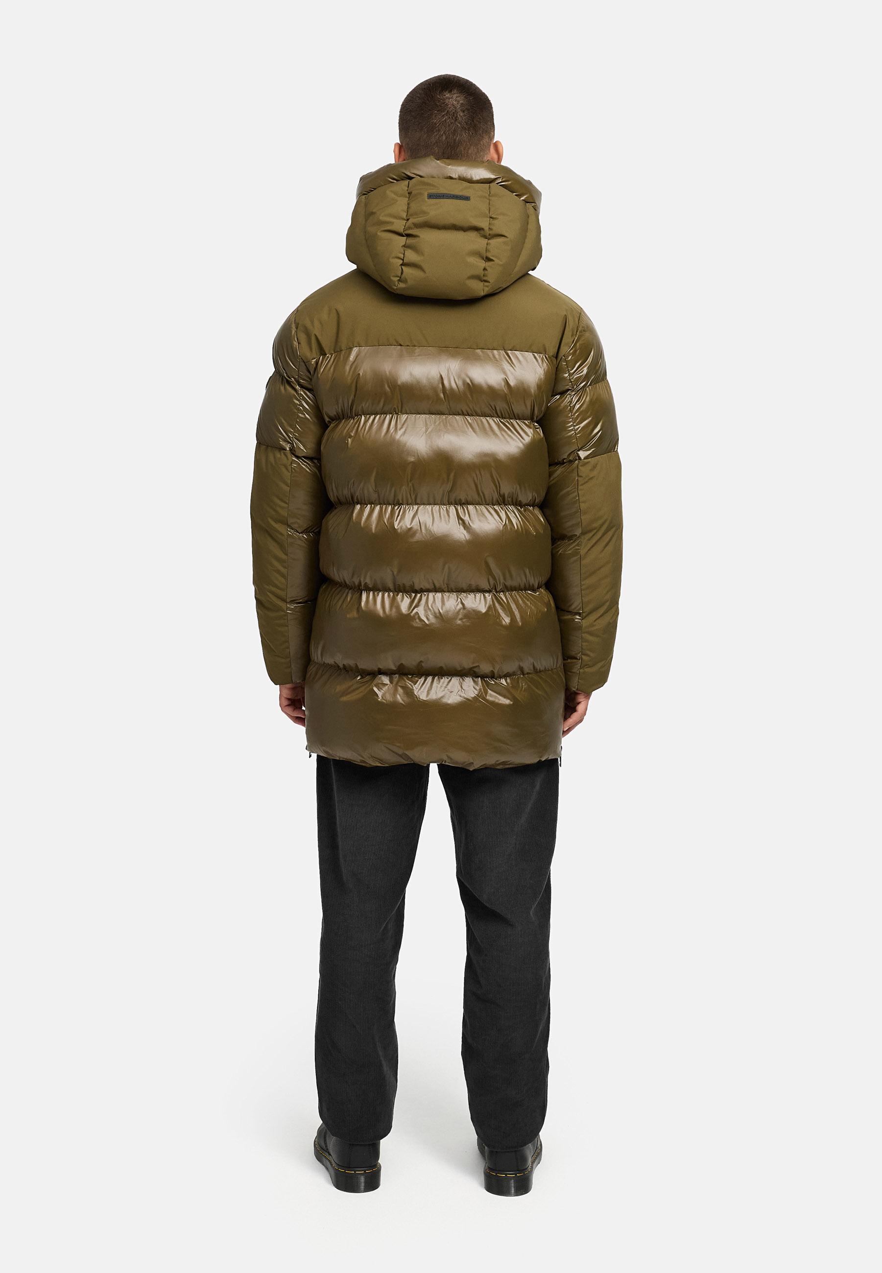 STONE HARBOUR Herren Winter Steppmantel mit Kapuze "Nelioon XX" Khaki