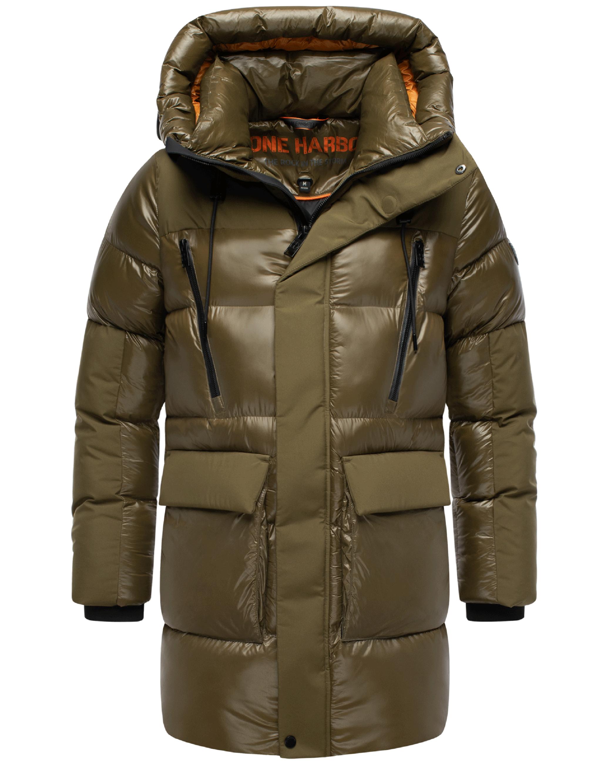 STONE HARBOUR Herren Winter Steppjacke mit Kapuze "Nelioon XX" Khaki