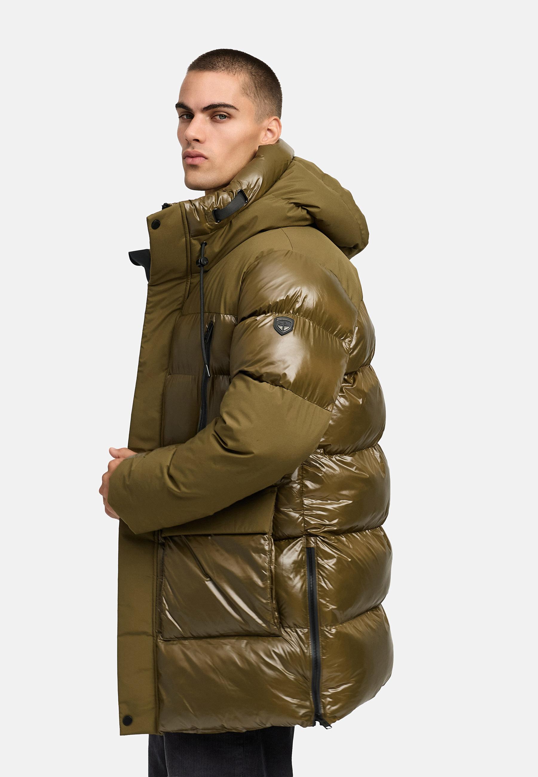 STONE HARBOUR Herren Winter Steppmantel mit Kapuze "Nelioon XX" Khaki