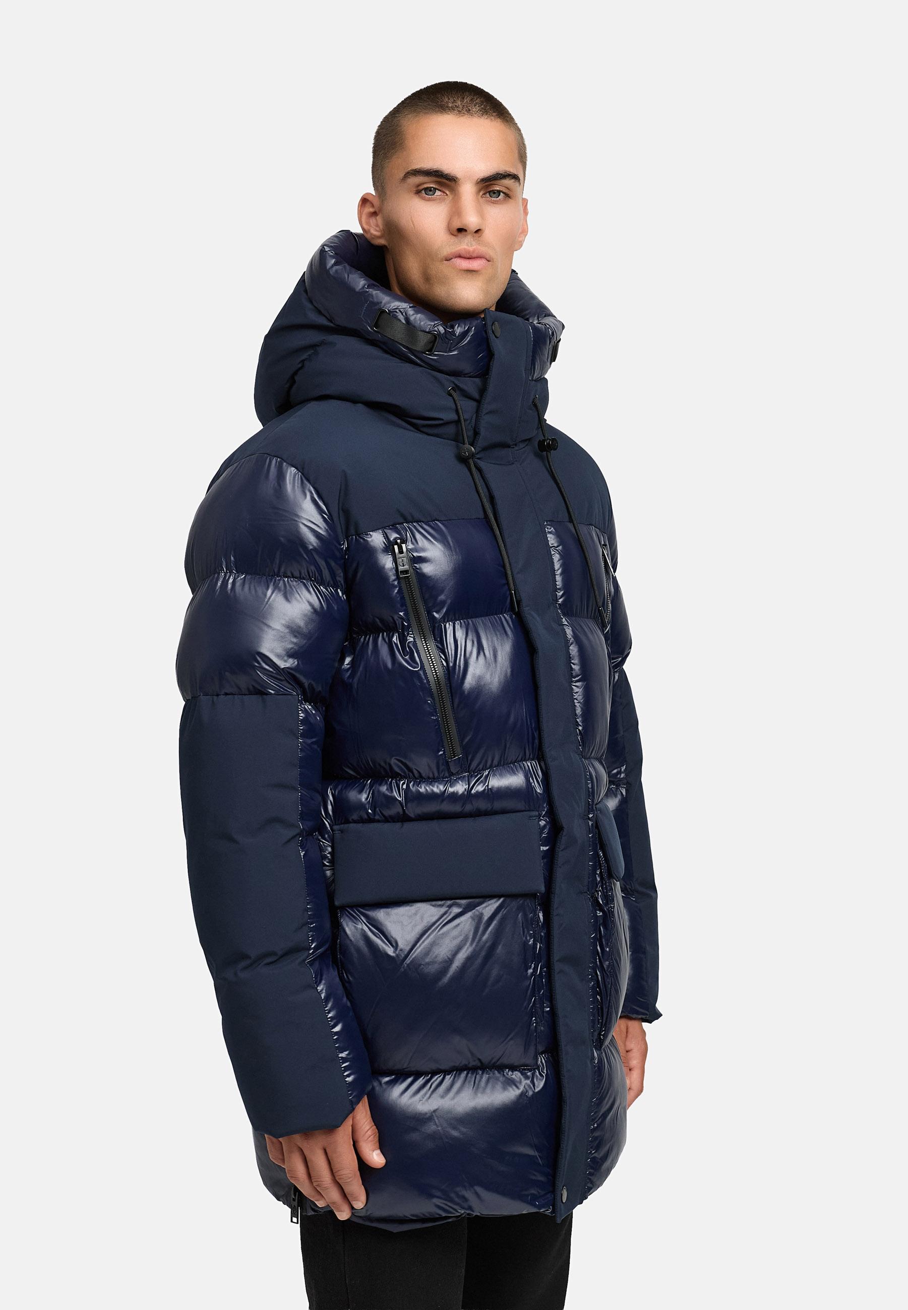 STONE HARBOUR Herren Winter Steppmantel mit Kapuze "Nelioon XX" Navy