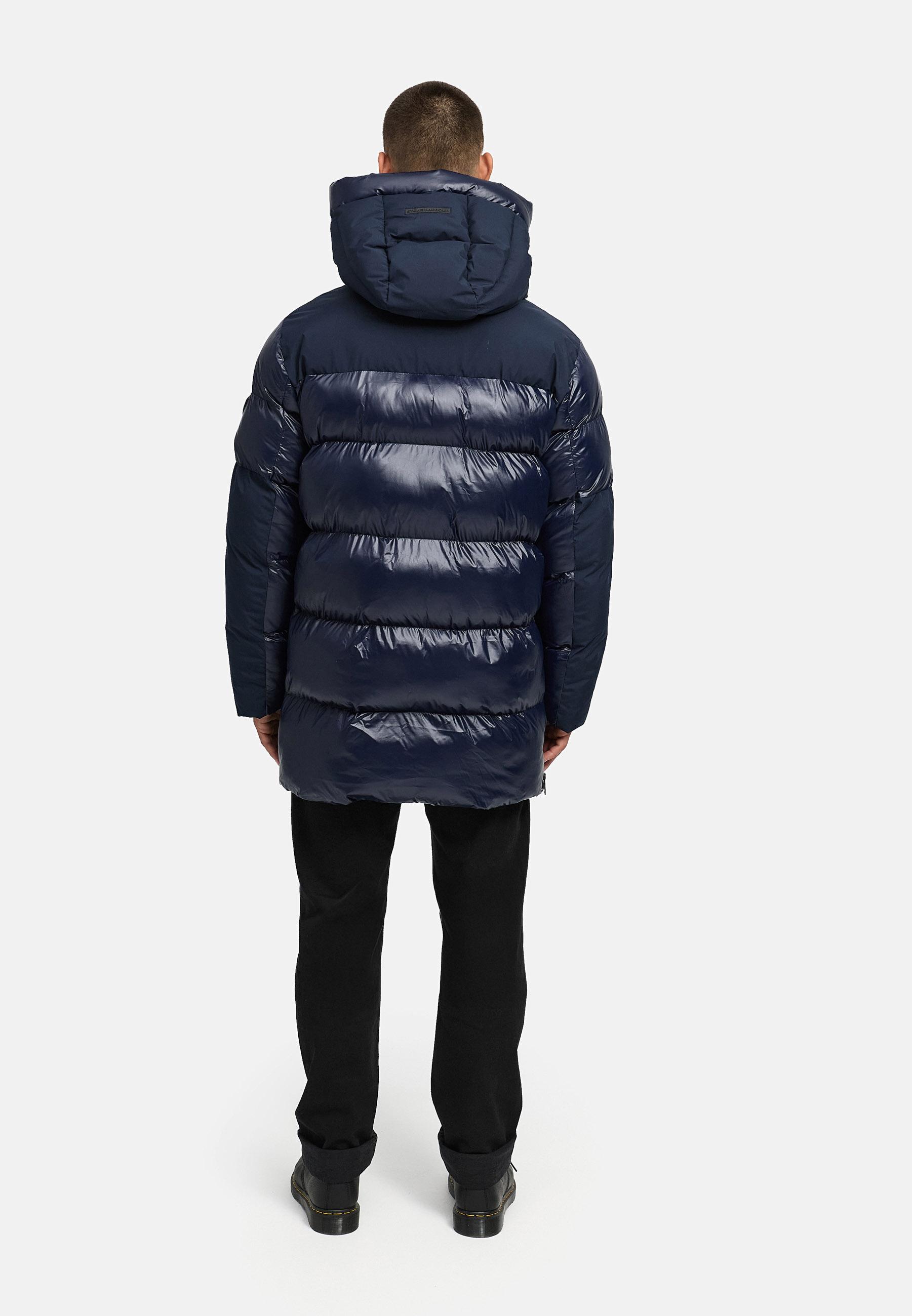 STONE HARBOUR Herren Winter Steppmantel mit Kapuze "Nelioon XX" Navy