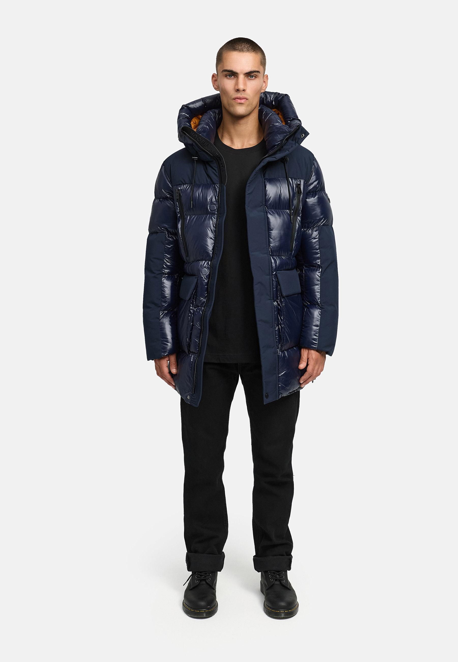 STONE HARBOUR Herren Winter Steppmantel mit Kapuze "Nelioon XX" Navy