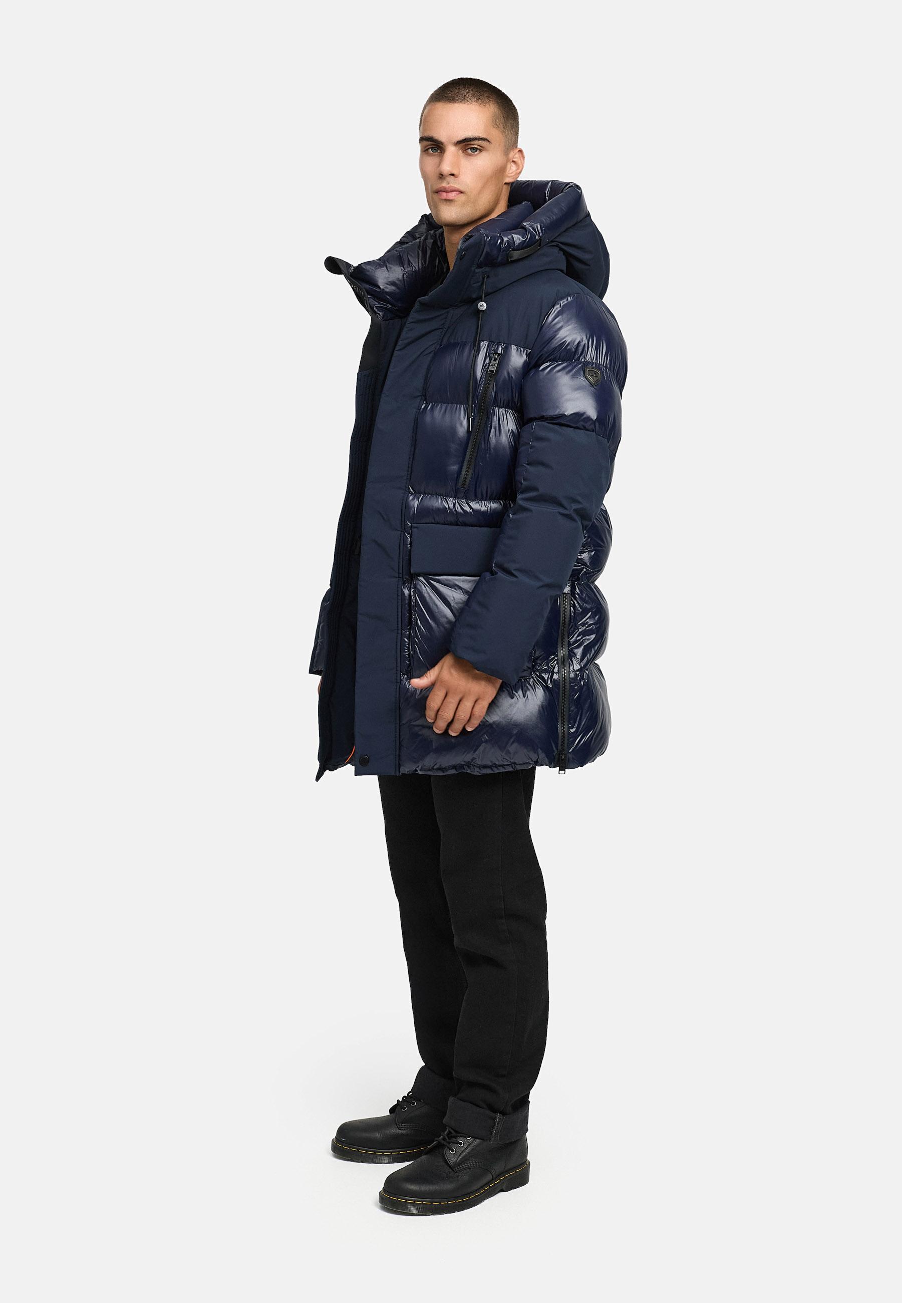 STONE HARBOUR Herren Winter Steppmantel mit Kapuze "Nelioon XX" Navy