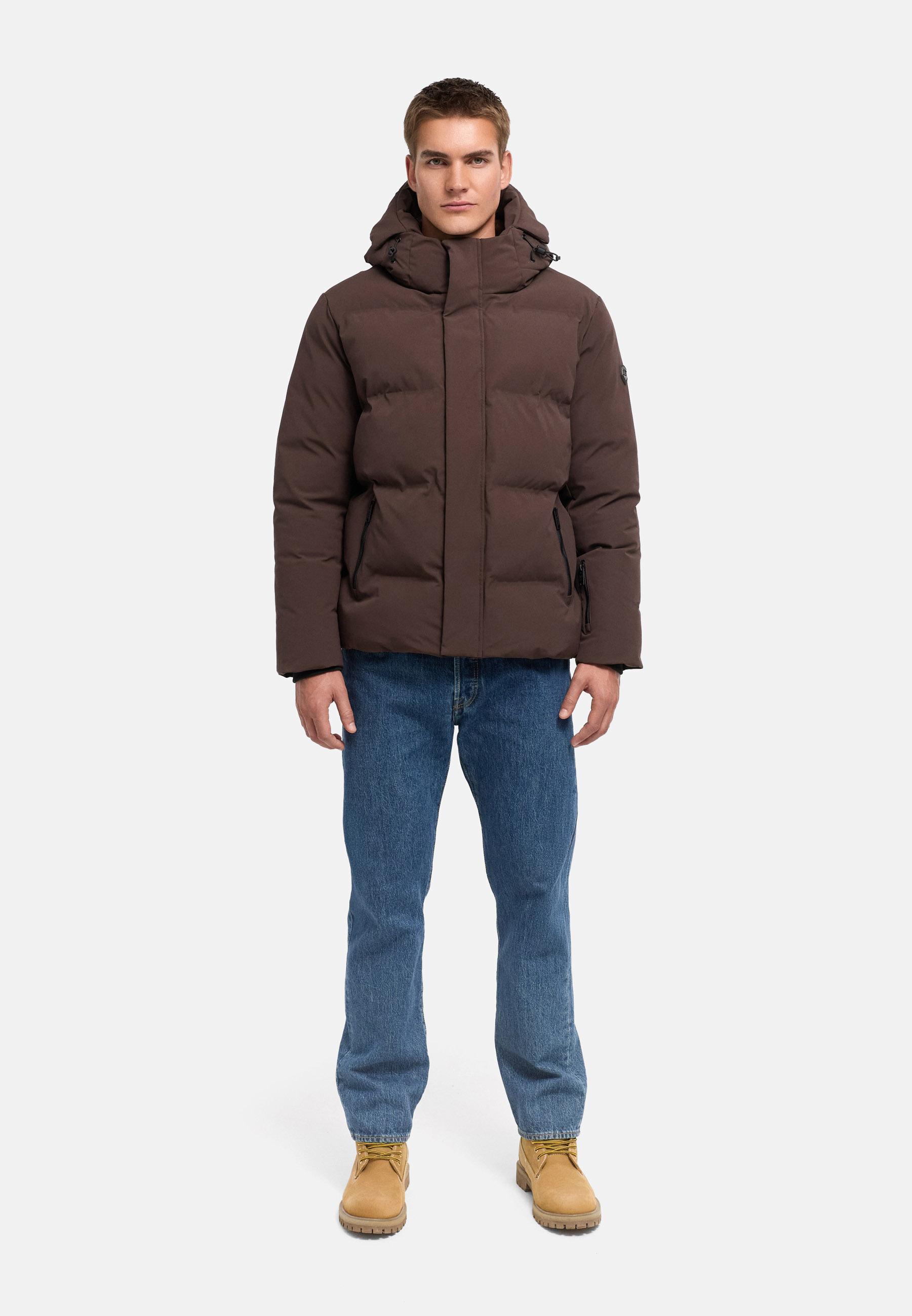 Winterjacke mit Matt-Glanz-Kontrast "Nerioo XX" Dark Brown