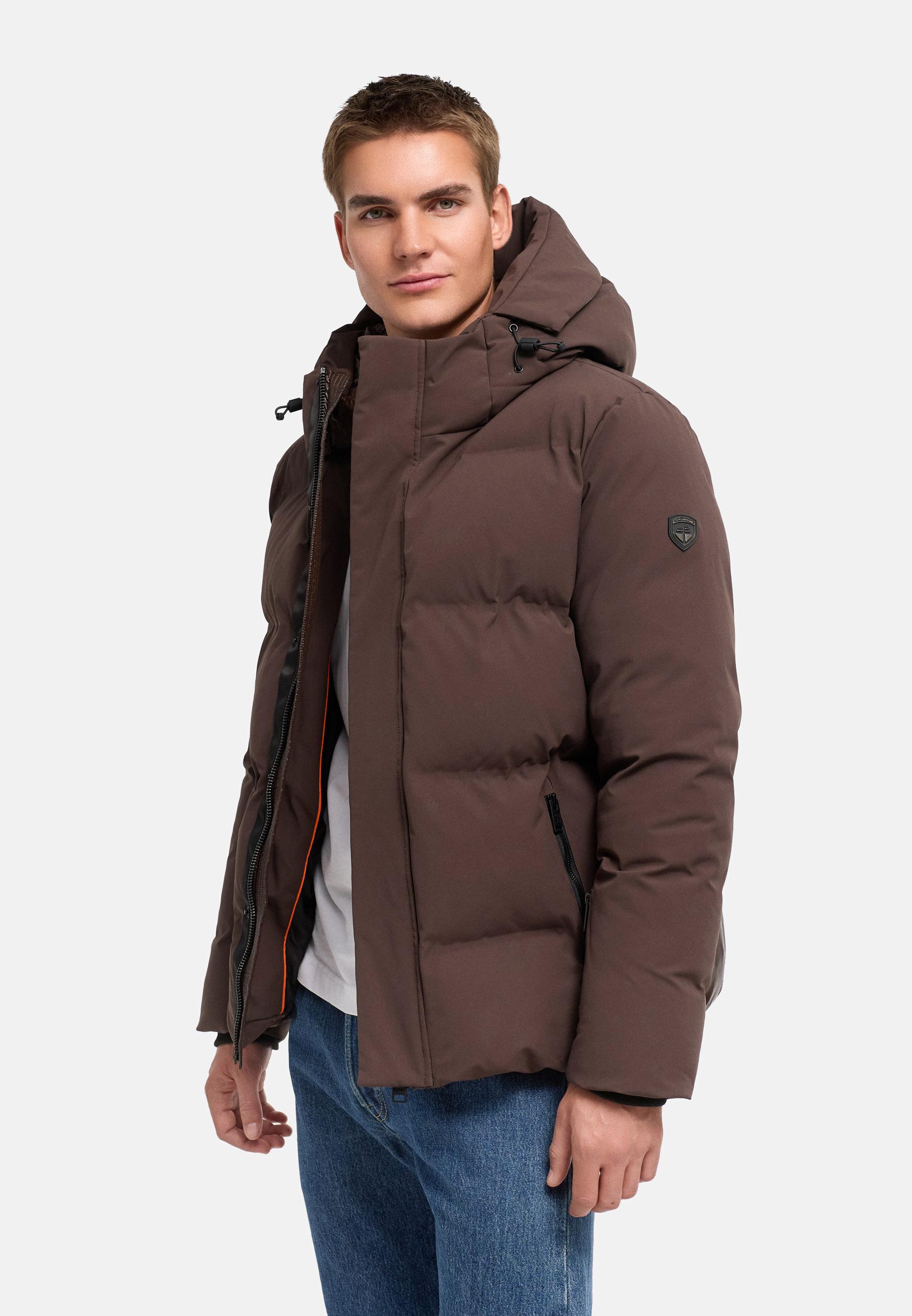 Winterjacke mit Matt-Glanz-Kontrast "Nerioo XX" Dark Brown