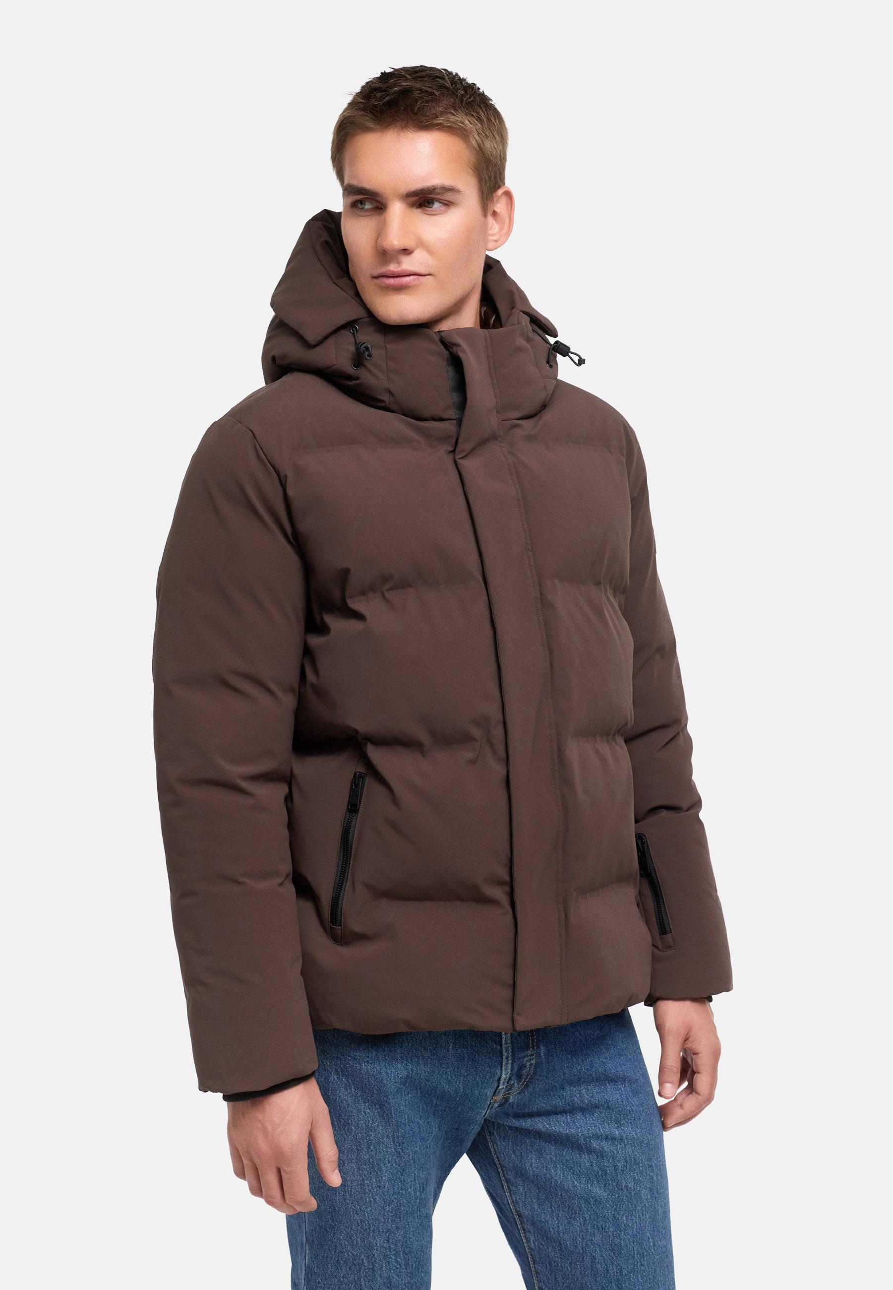 Winterjacke mit Matt-Glanz-Kontrast "Nerioo XX" Dark Brown