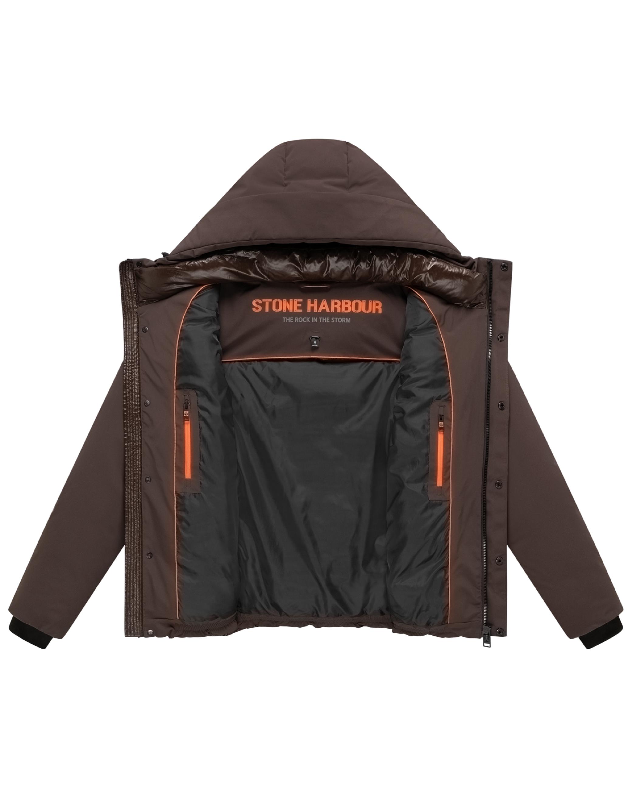 Winterjacke mit Matt-Glanz-Kontrast "Nerioo XX" Dark Brown