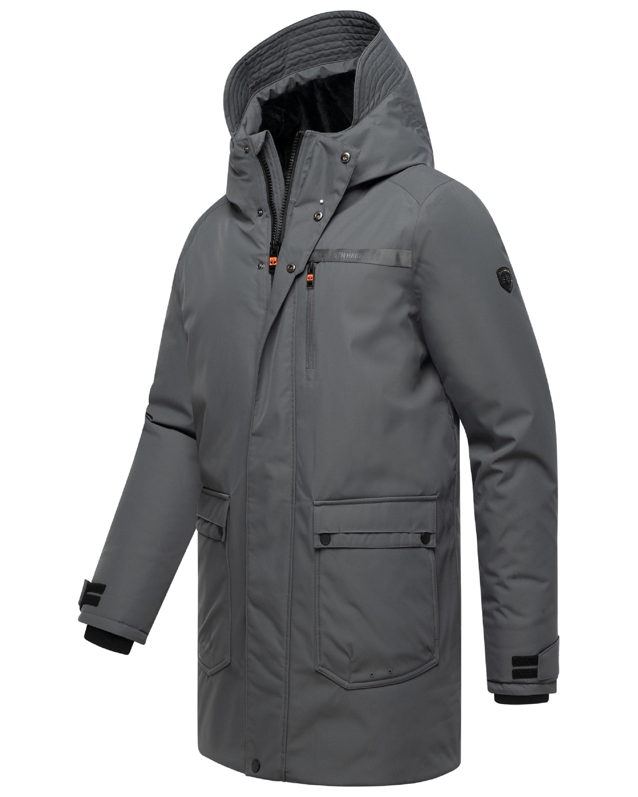 Winterparka mit Teddyfleece gefütterter Kapuze "Netaan XX" Anthracite