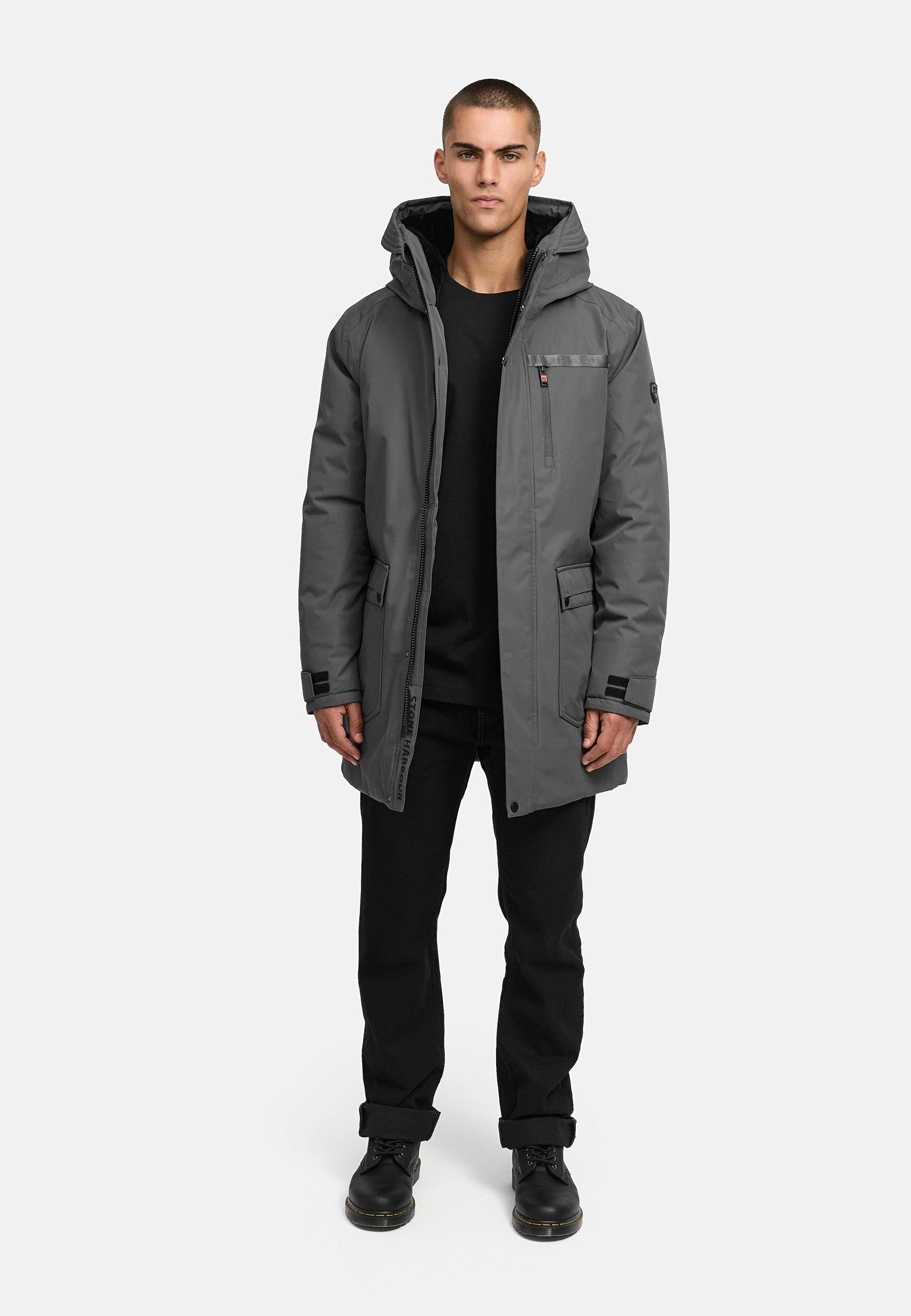 Winterparka mit Teddyfleece gefütterter Kapuze "Netaan XX" Anthracite