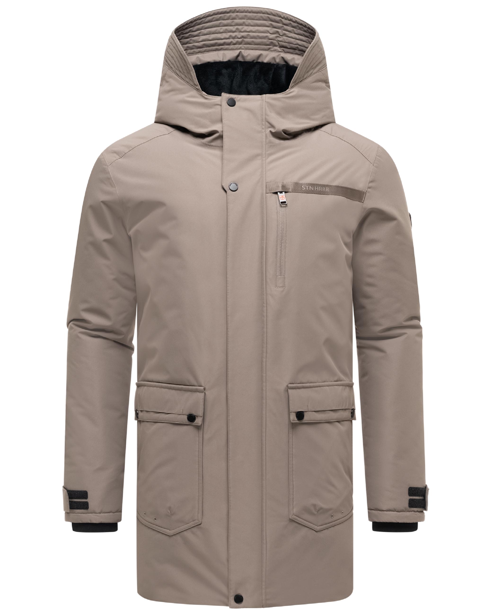 Winterparka mit Teddyfleece gefütterter Kapuze "Netaan XX" Stone Brown
