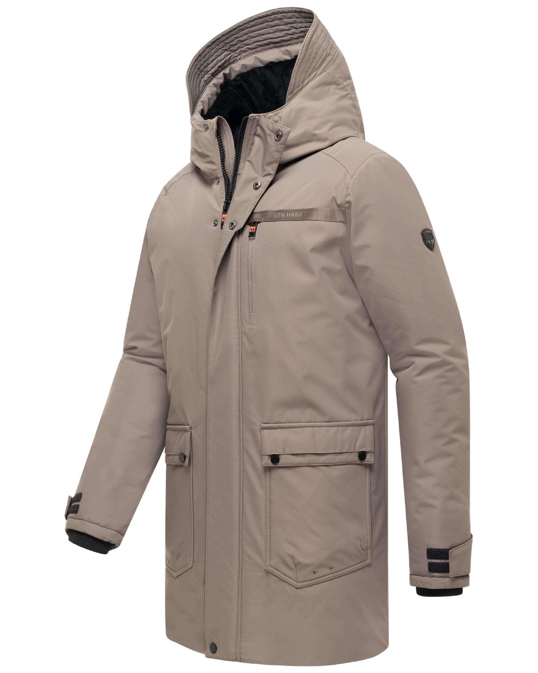 Winterparka mit Teddyfleece gefütterter Kapuze "Netaan XX" Stone Brown