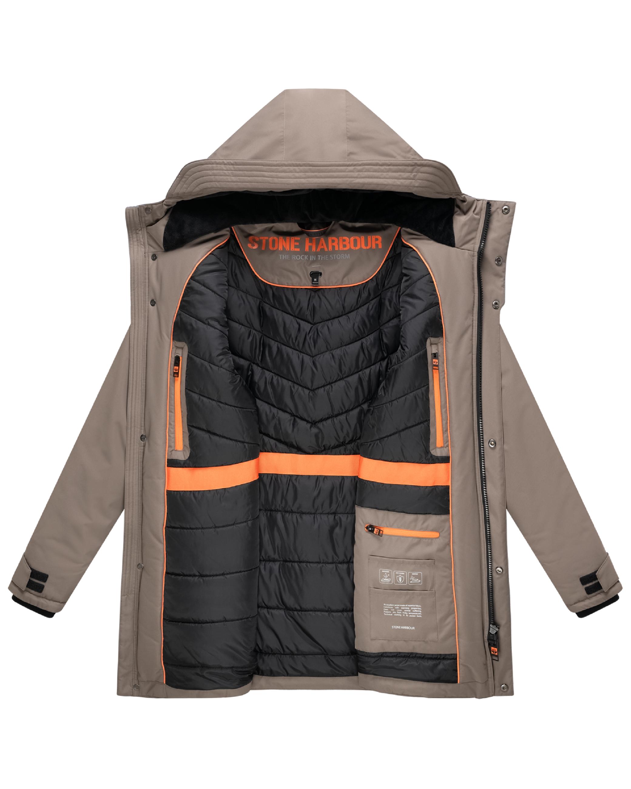 Winterparka mit Teddyfleece gefütterter Kapuze "Netaan XX" Stone Brown