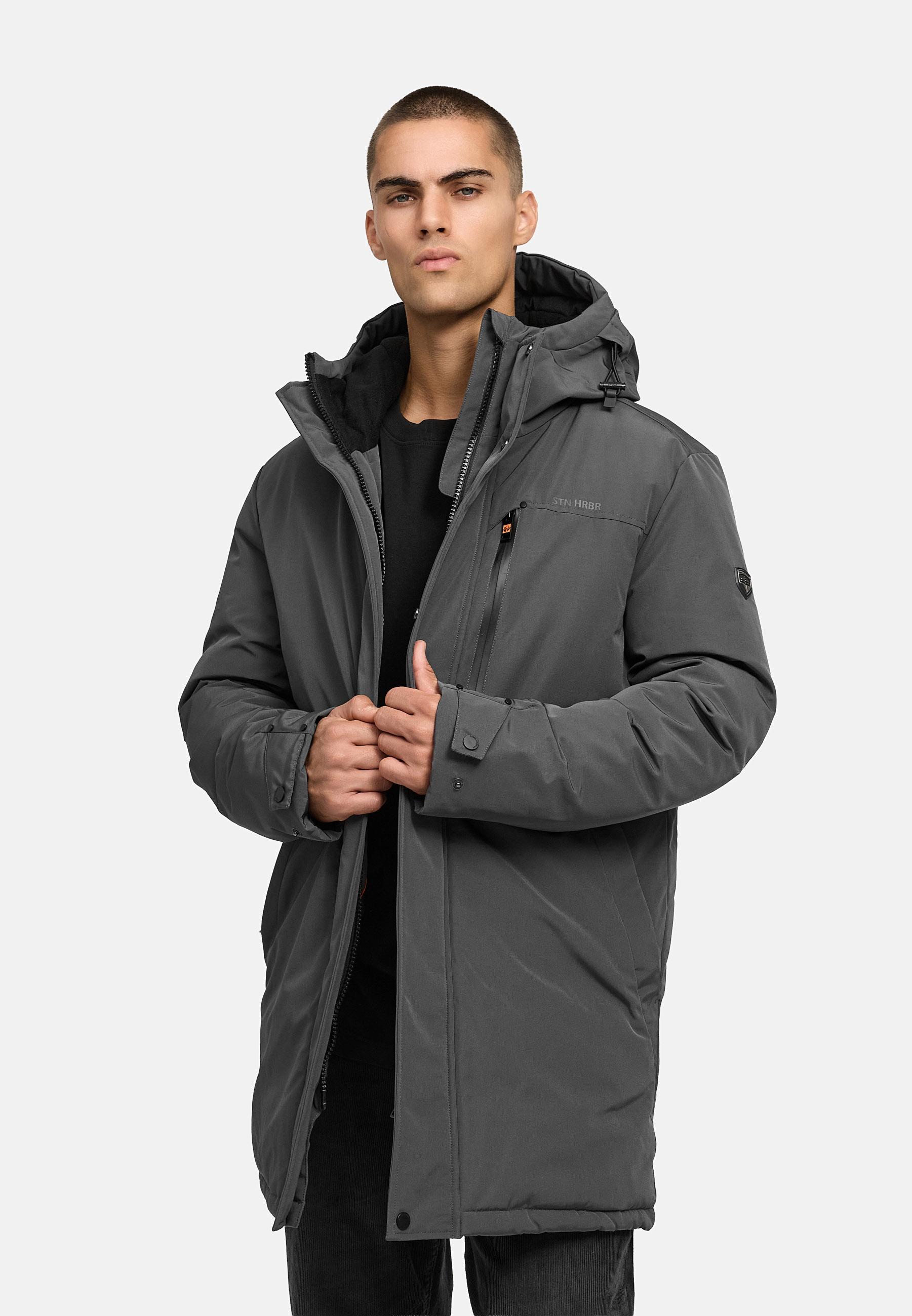 Winterparka mit Fleece gefütterter Kapuze "Phinoo XX" Anthracite