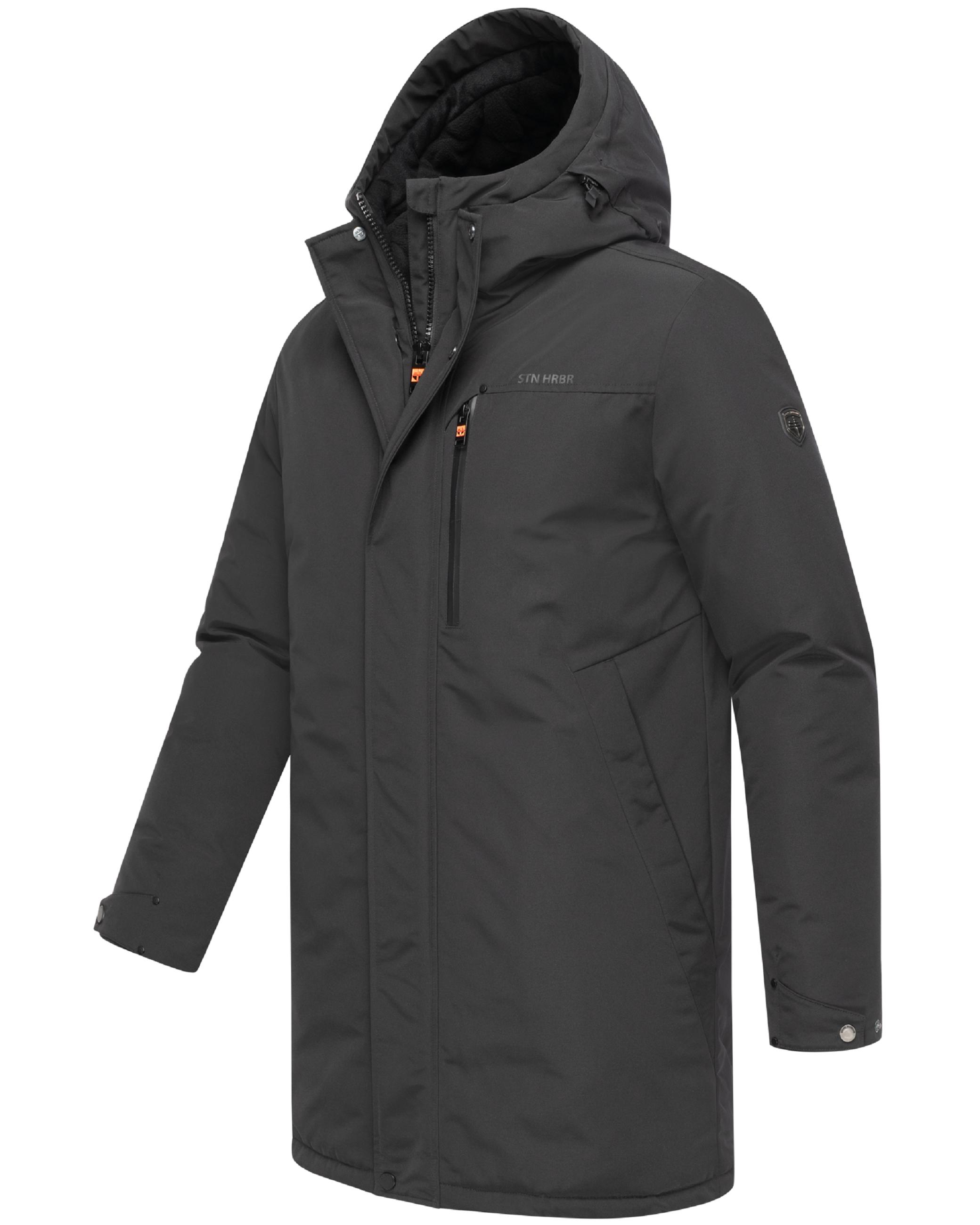 Winterparka mit Pattentaschen und Fleece gefütterter Kapuze "Phinoo XX" Black