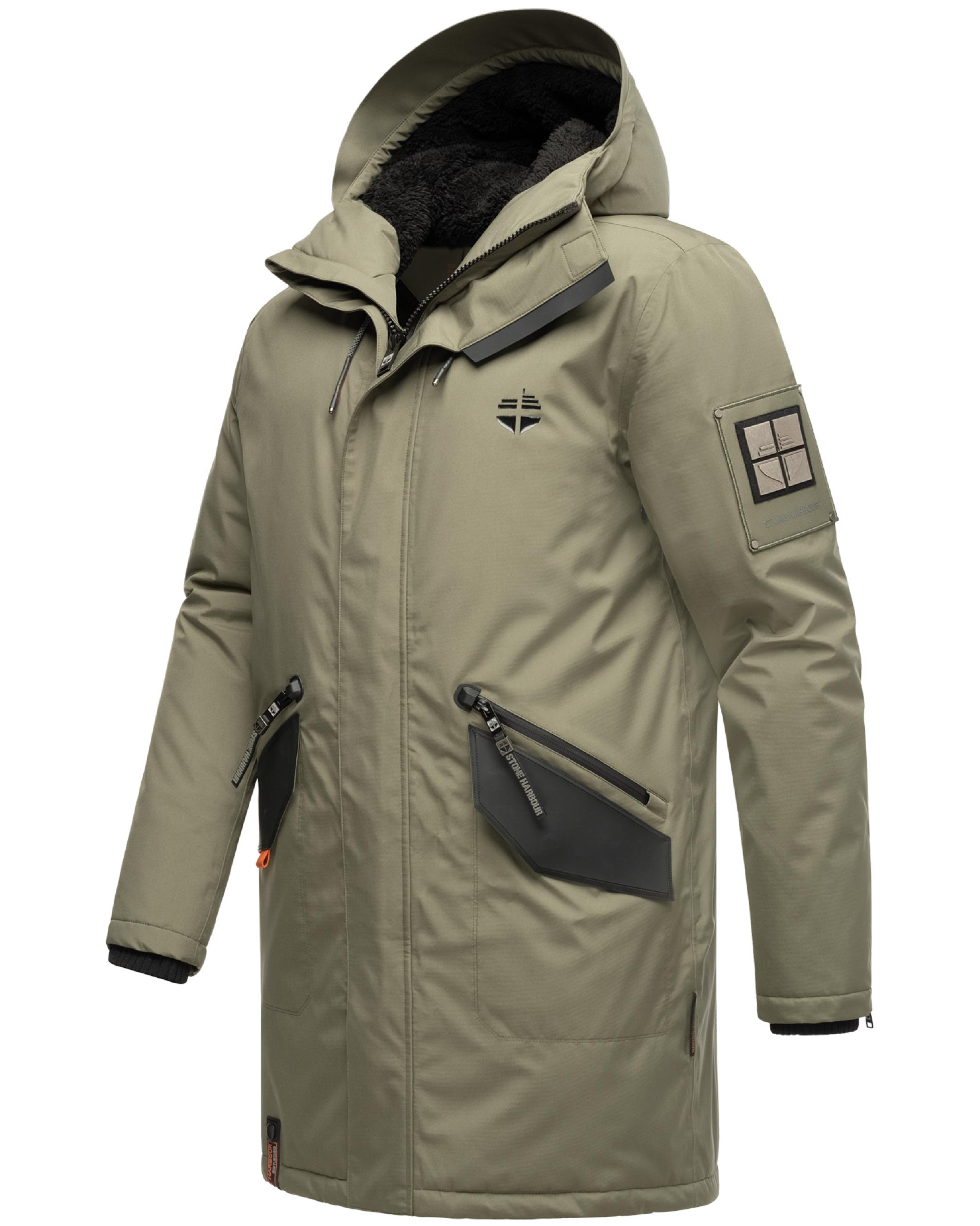 Wintermantel mit Kapuze "Ragaan" Dusty Olive