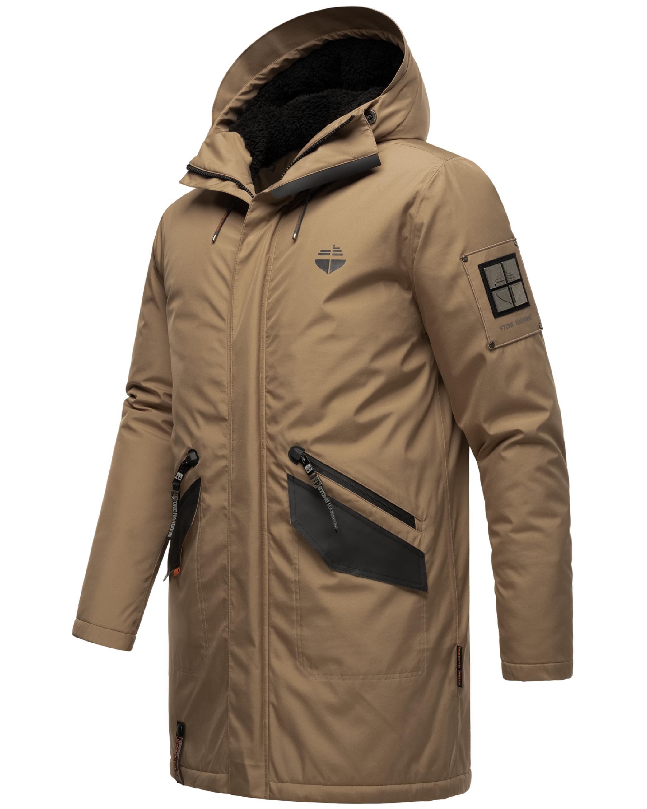 Wintermantel mit Kapuze "Ragaan" Light Brown