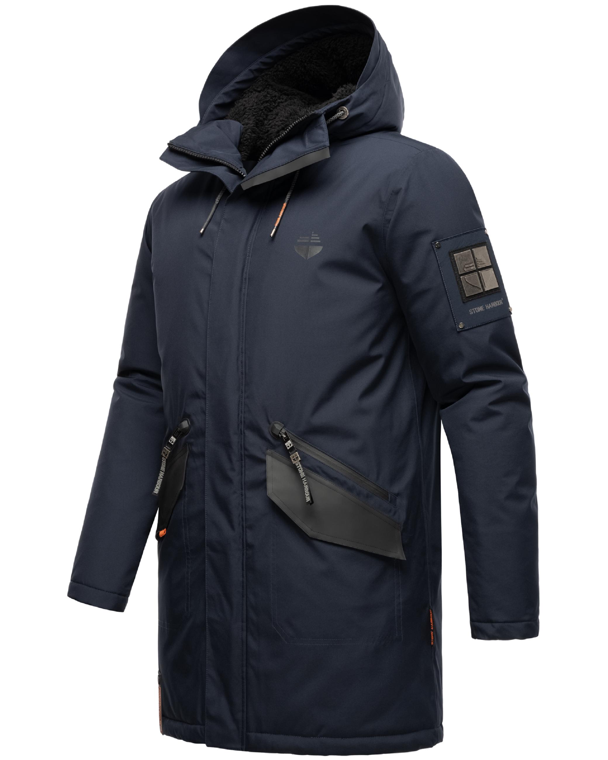 Wintermantel mit Kapuze "Ragaan" Navy