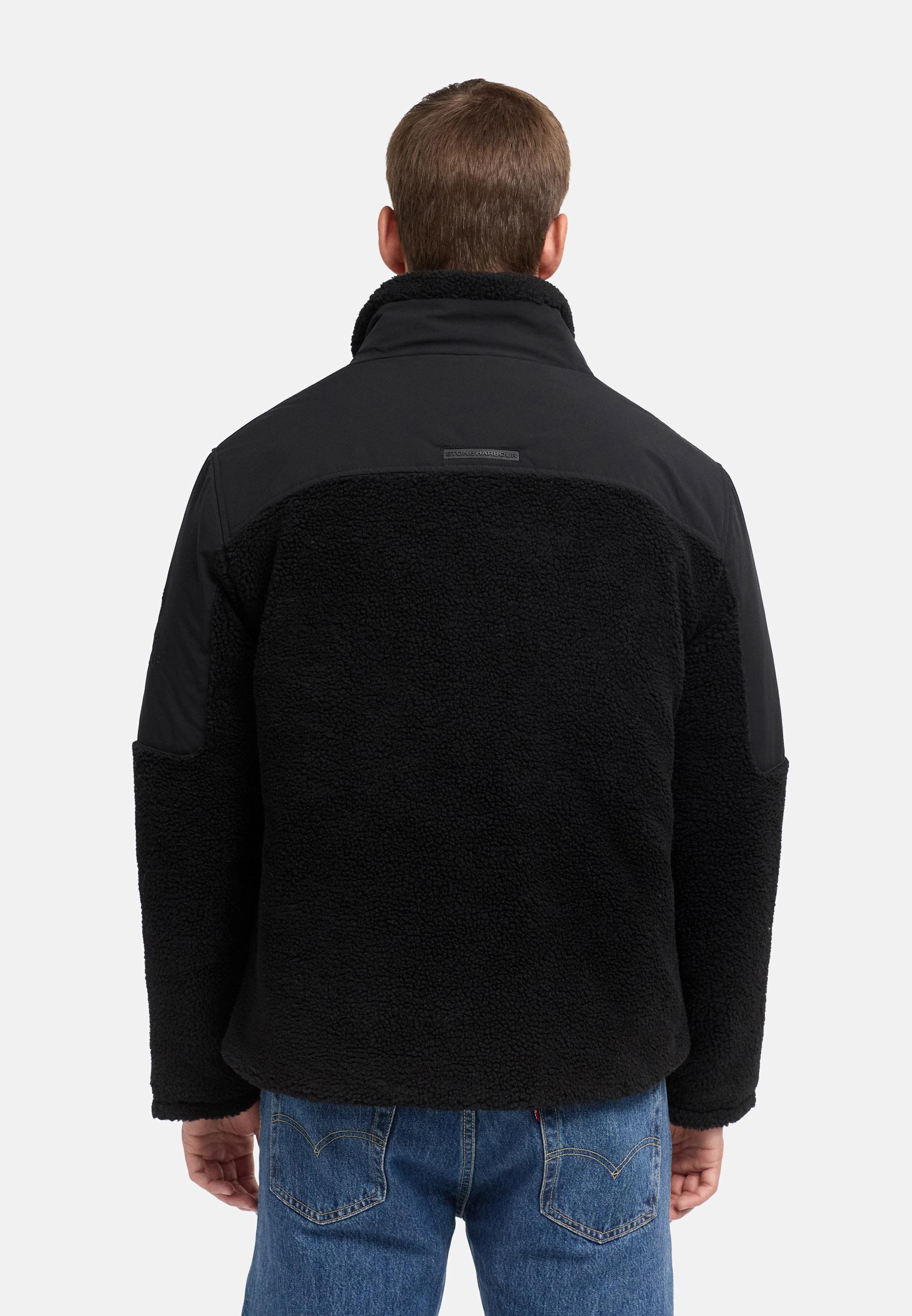 Materialmix Jacke mit Teddyfleece "Riveen XX" Black