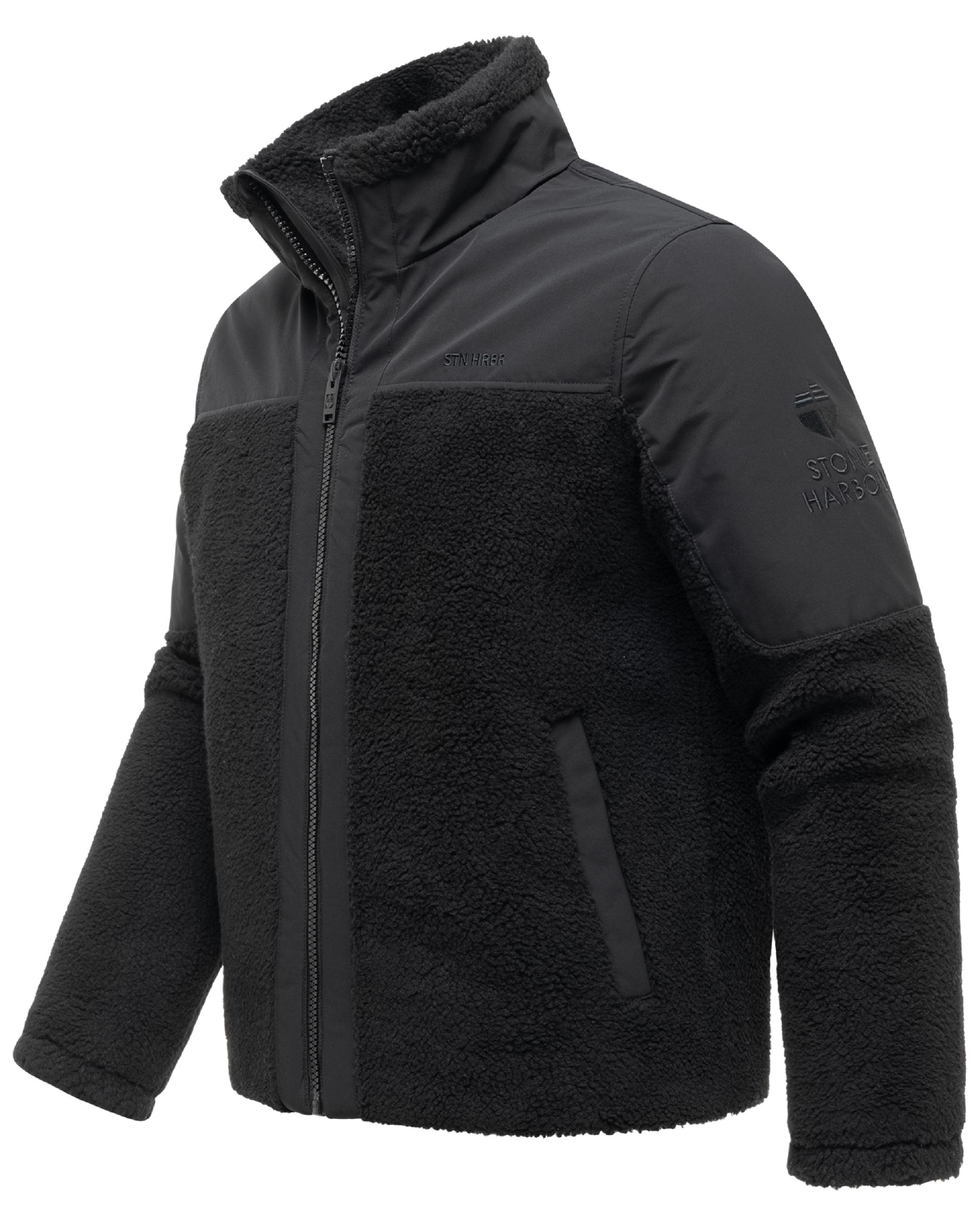 Materialmix Jacke mit Teddyfleece "Riveen XX" Black