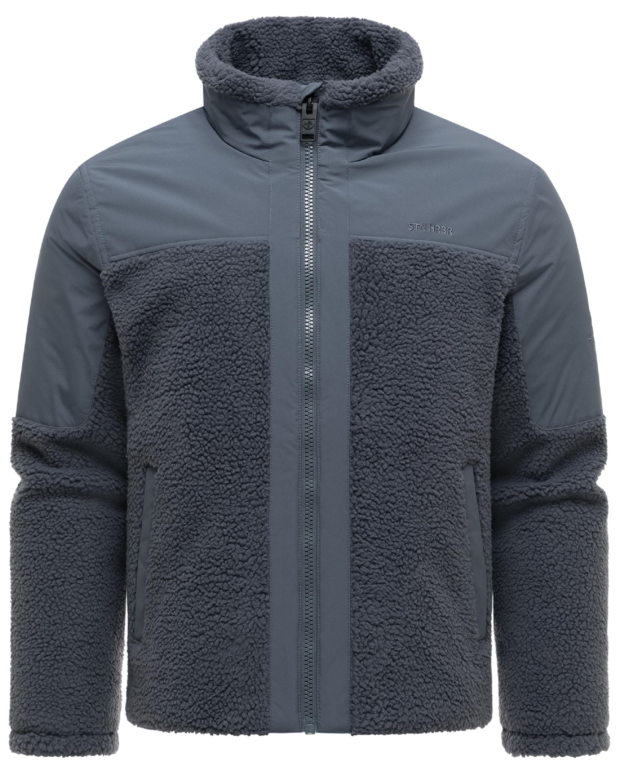 Materialmix Jacke mit Teddyfleece "Riveen XX" Blue Grey
