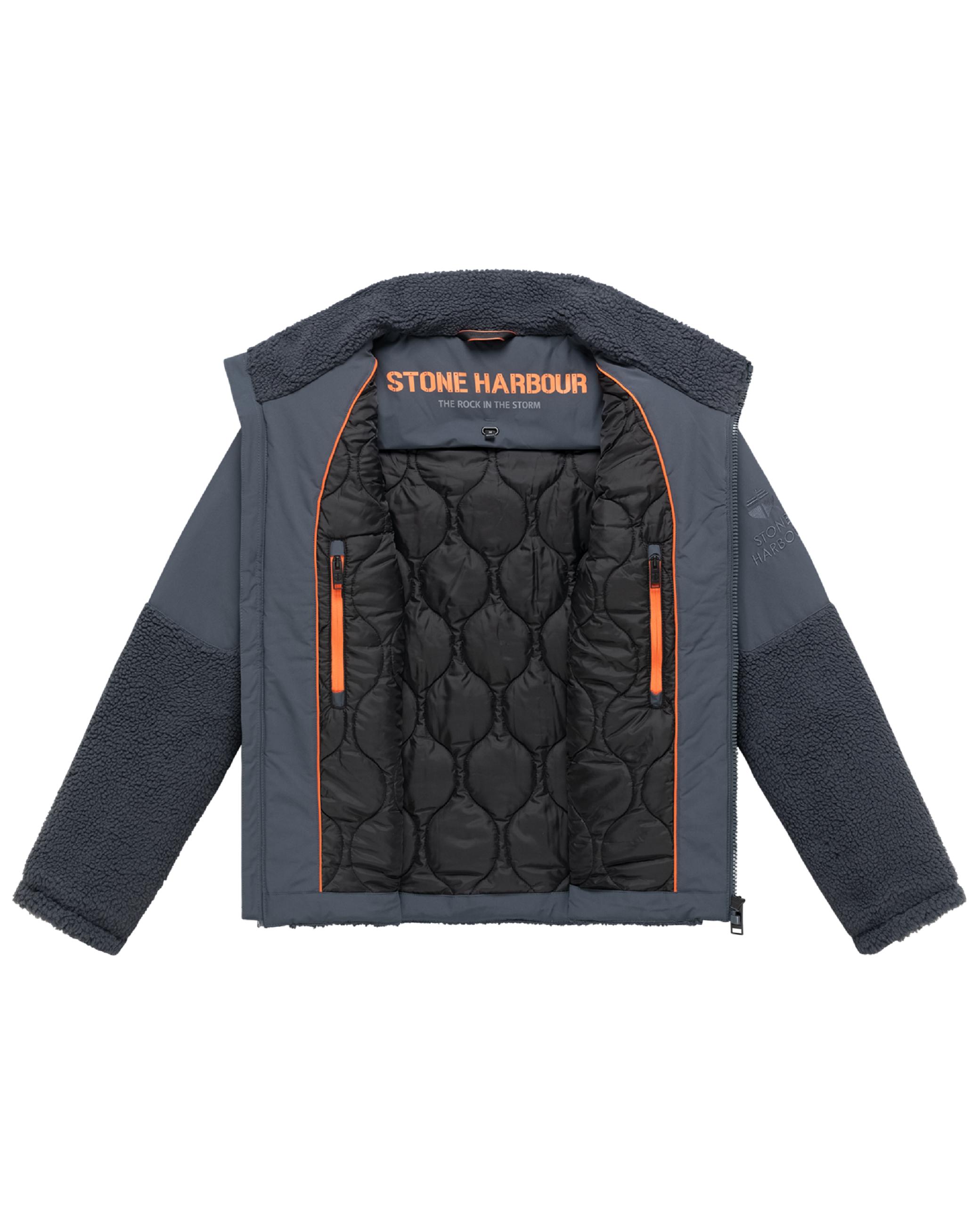 Materialmix Jacke mit Teddyfleece "Riveen XX" Blue Grey