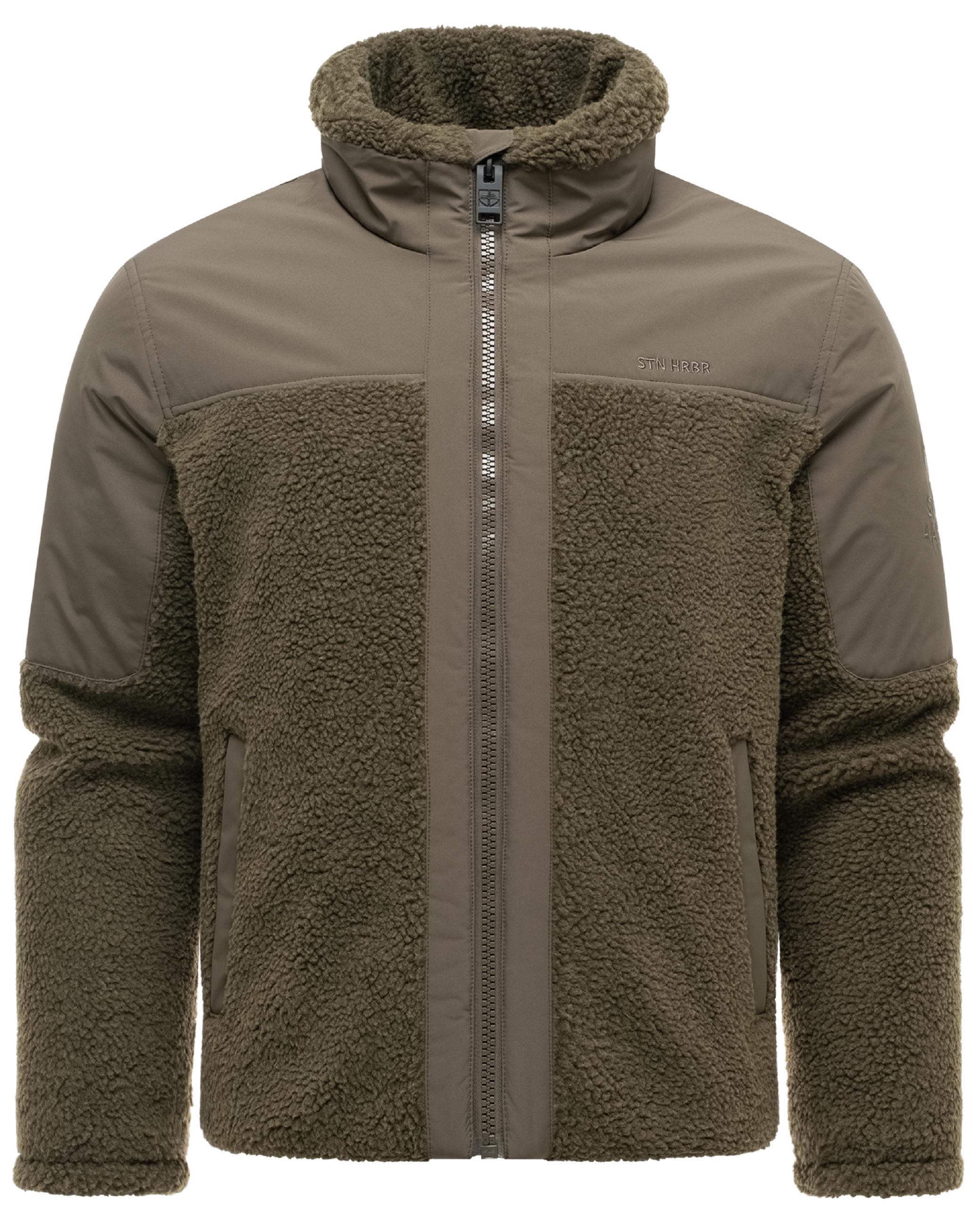 Materialmix Jacke mit Teddyfleece "Riveen XX" Khaki