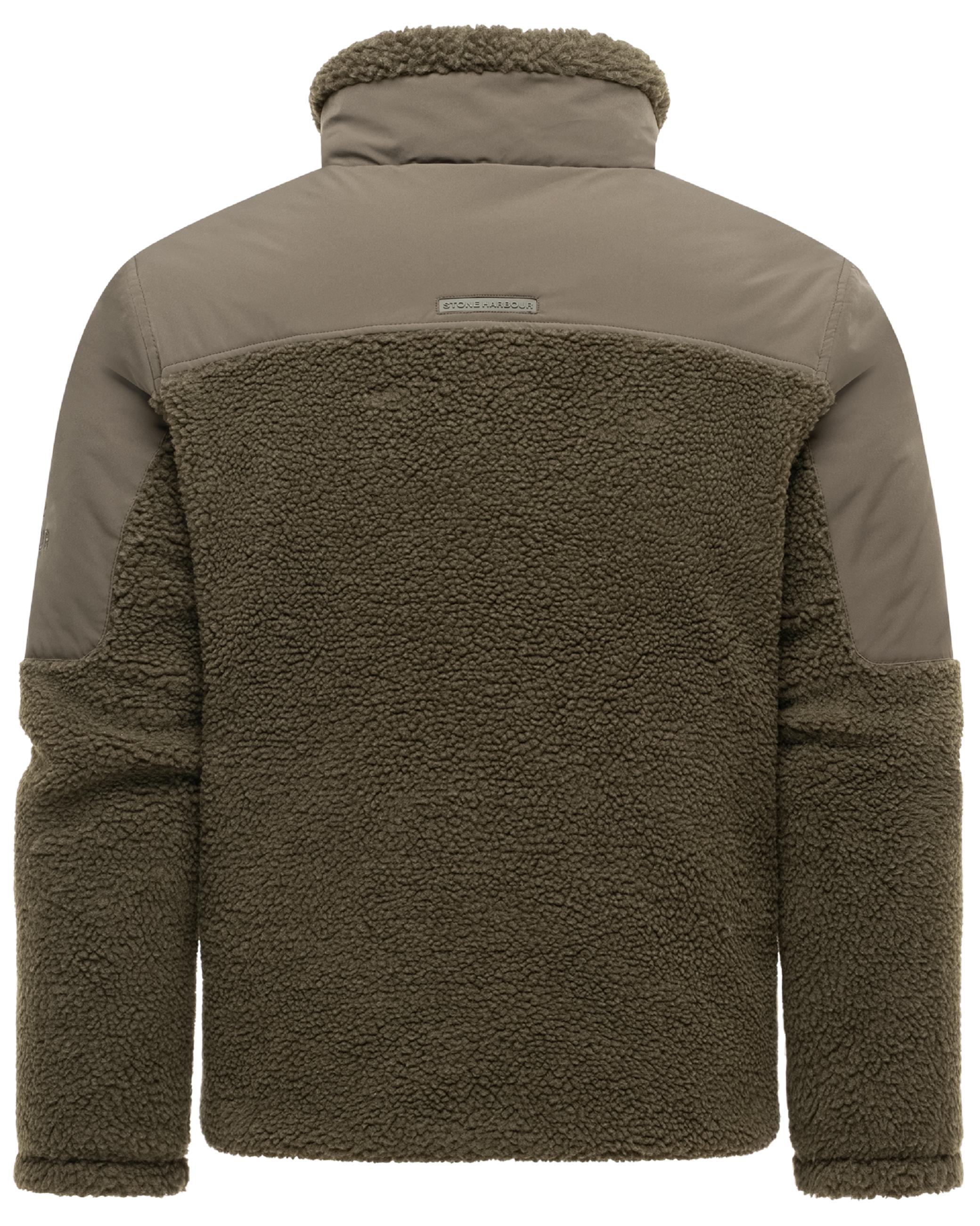 Materialmix Jacke mit Teddyfleece "Riveen XX" Khaki