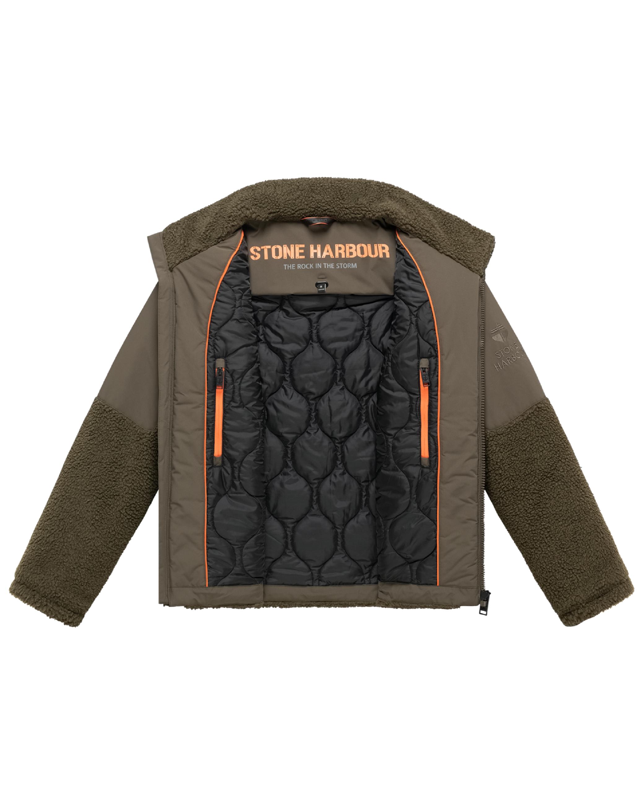 Materialmix Jacke mit Teddyfleece "Riveen XX" Khaki