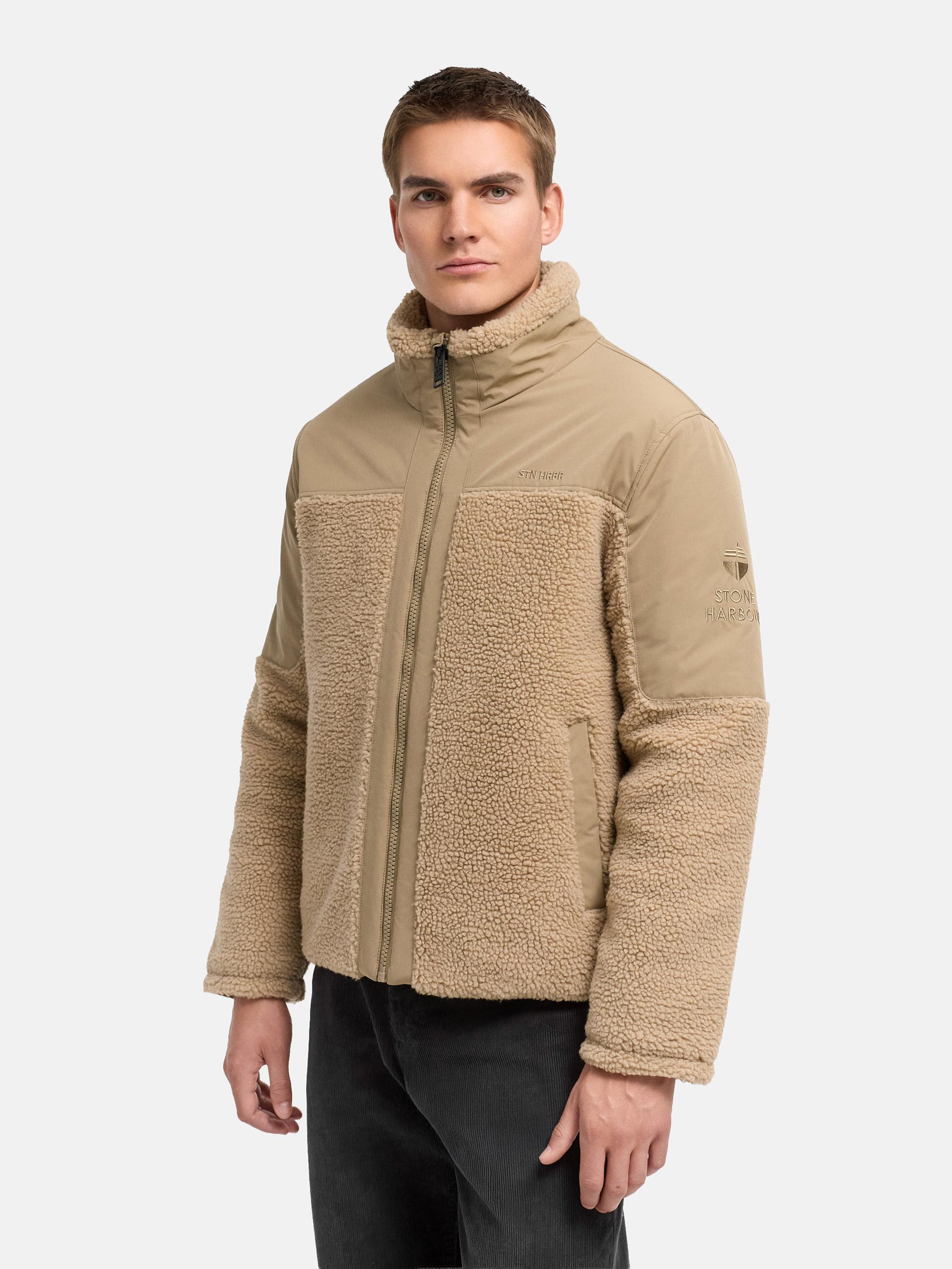 Materialmix Jacke mit Teddyfleece "Riveen XX" Natural