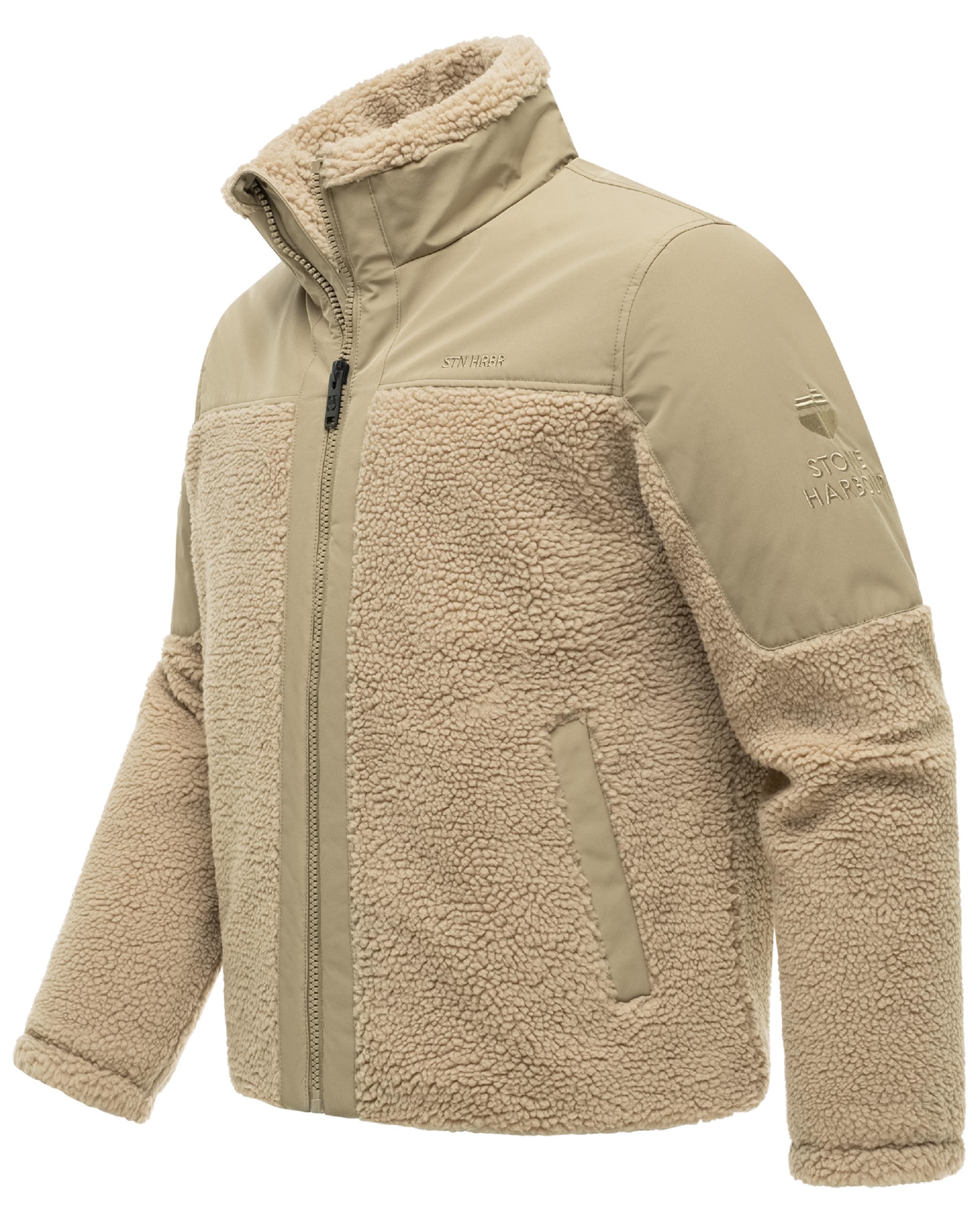Materialmix Jacke mit Teddyfleece "Riveen XX" Natural