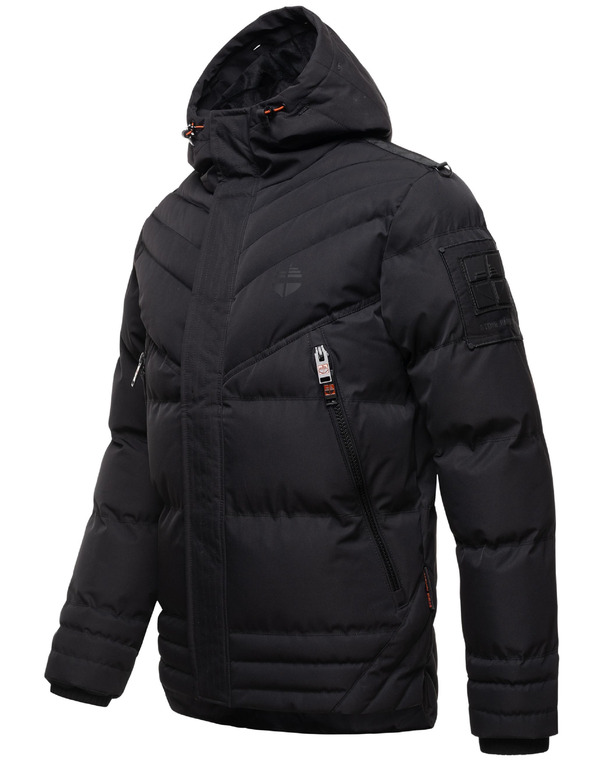 Winter Steppjacke mit abnehmbarer Kunstfell-Kapuze "Romaan" Black