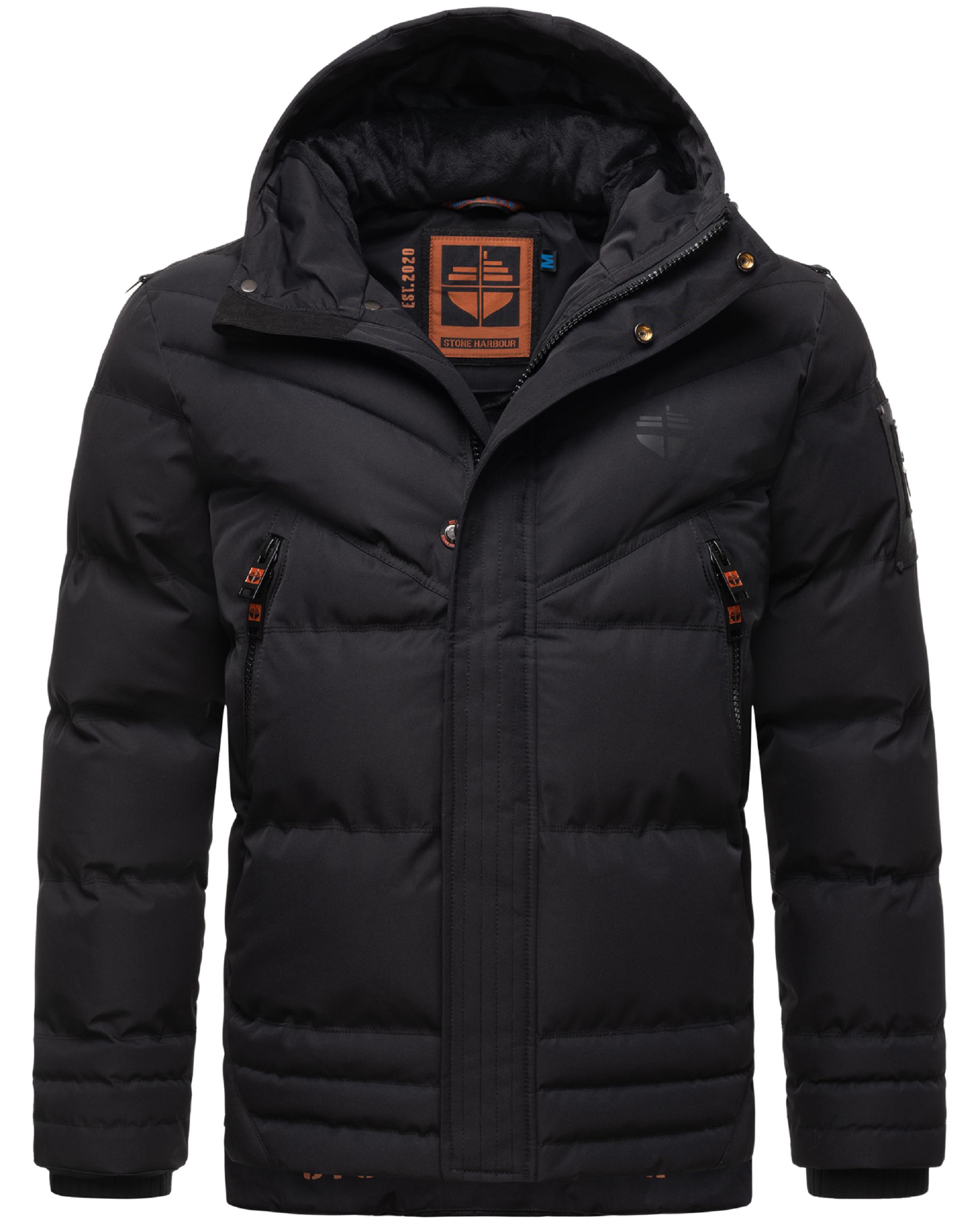 Winter Steppjacke mit abnehmbarer Kunstfell-Kapuze "Romaan" Black