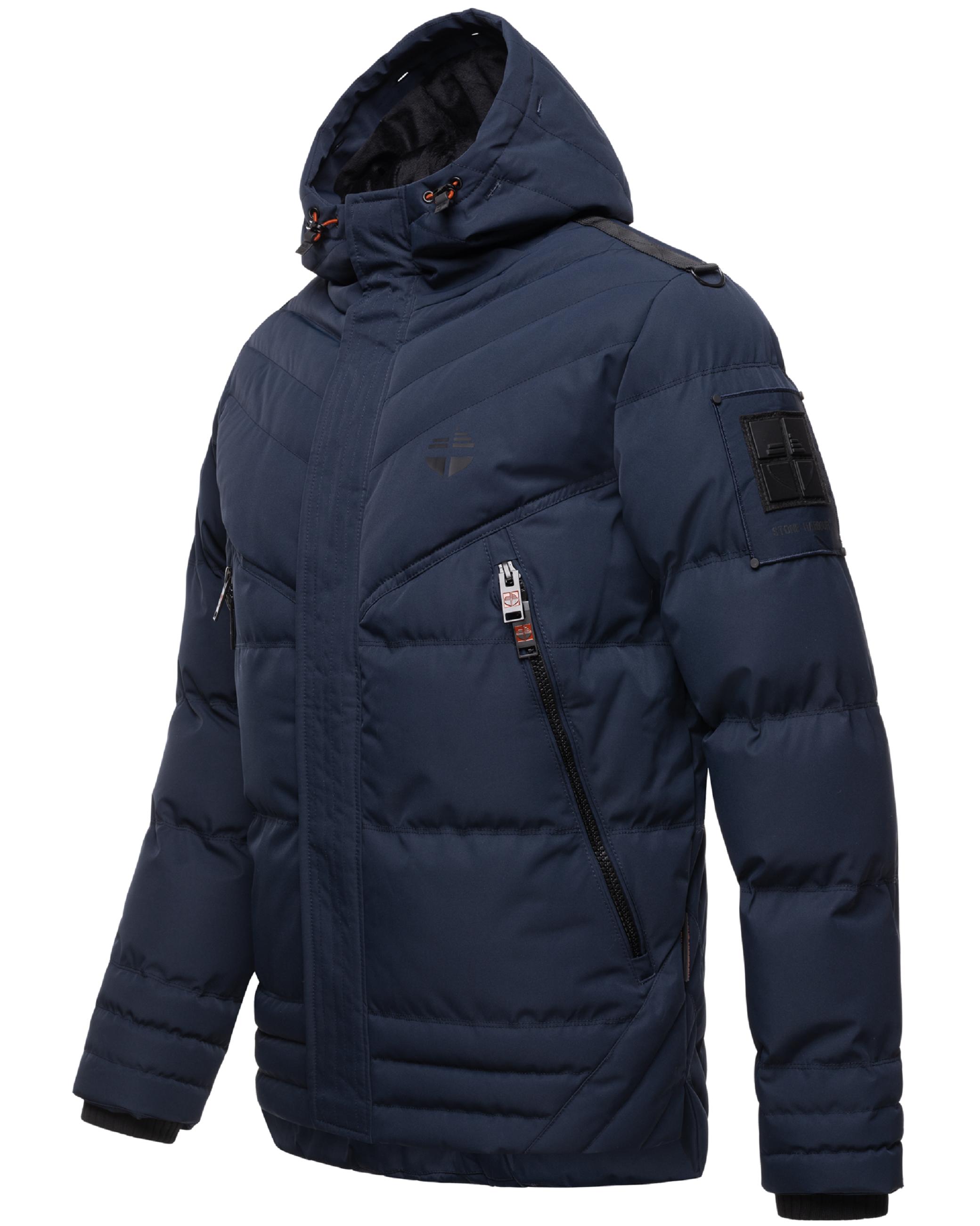 Winter Steppjacke mit abnehmbarer Kunstfell-Kapuze "Romaan" Navy