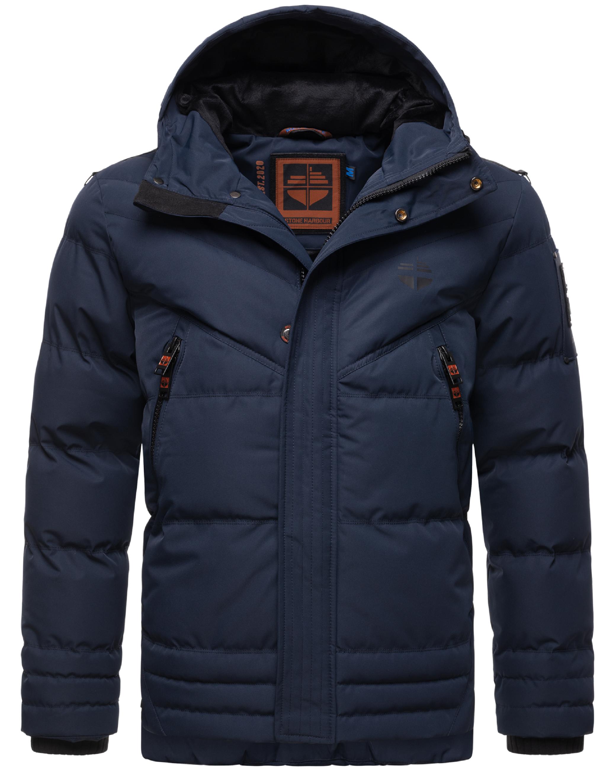 Winter Steppjacke mit abnehmbarer Kunstfell-Kapuze "Romaan" Navy