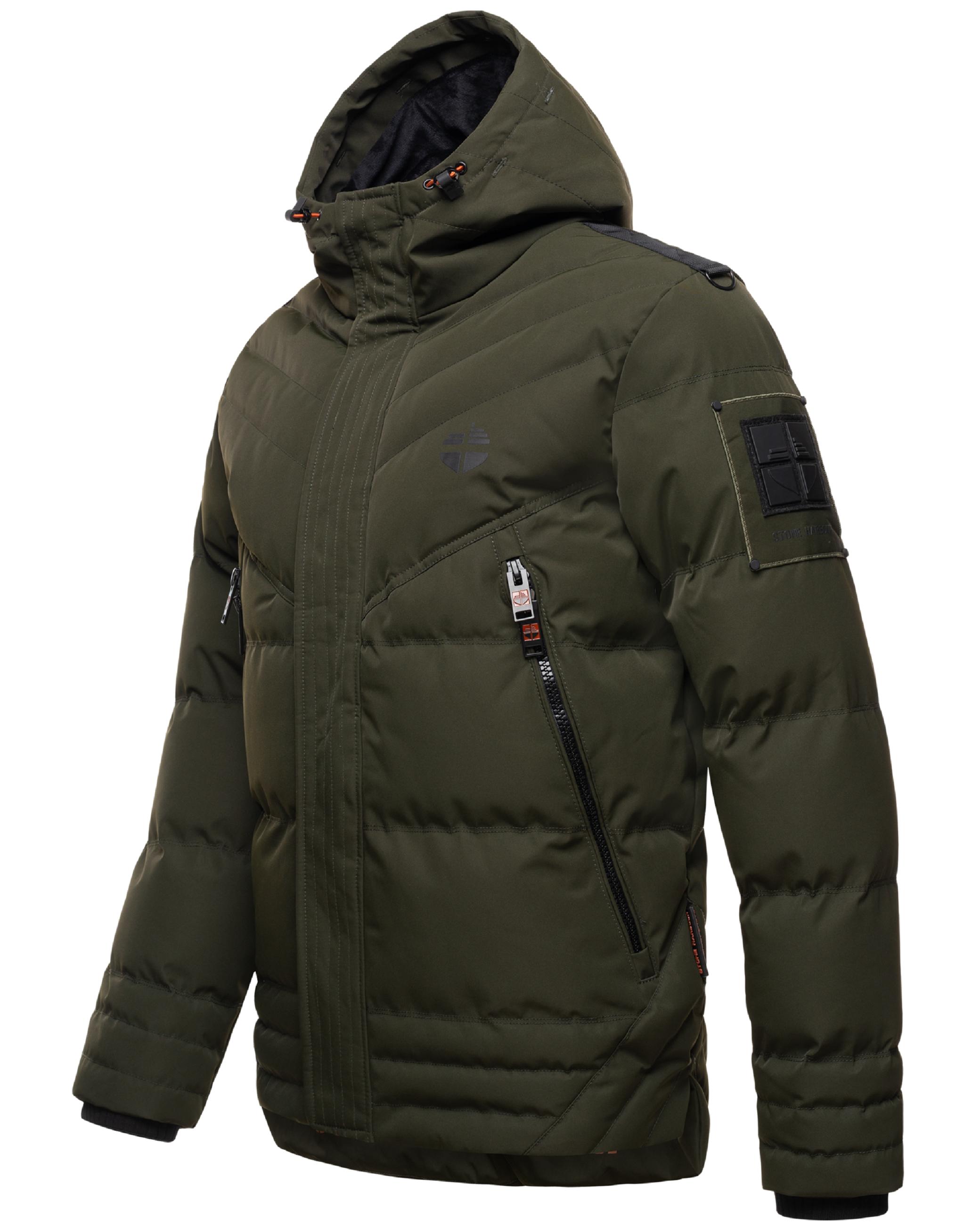 Winter Steppjacke mit abnehmbarer Kunstfell-Kapuze "Romaan" Olive