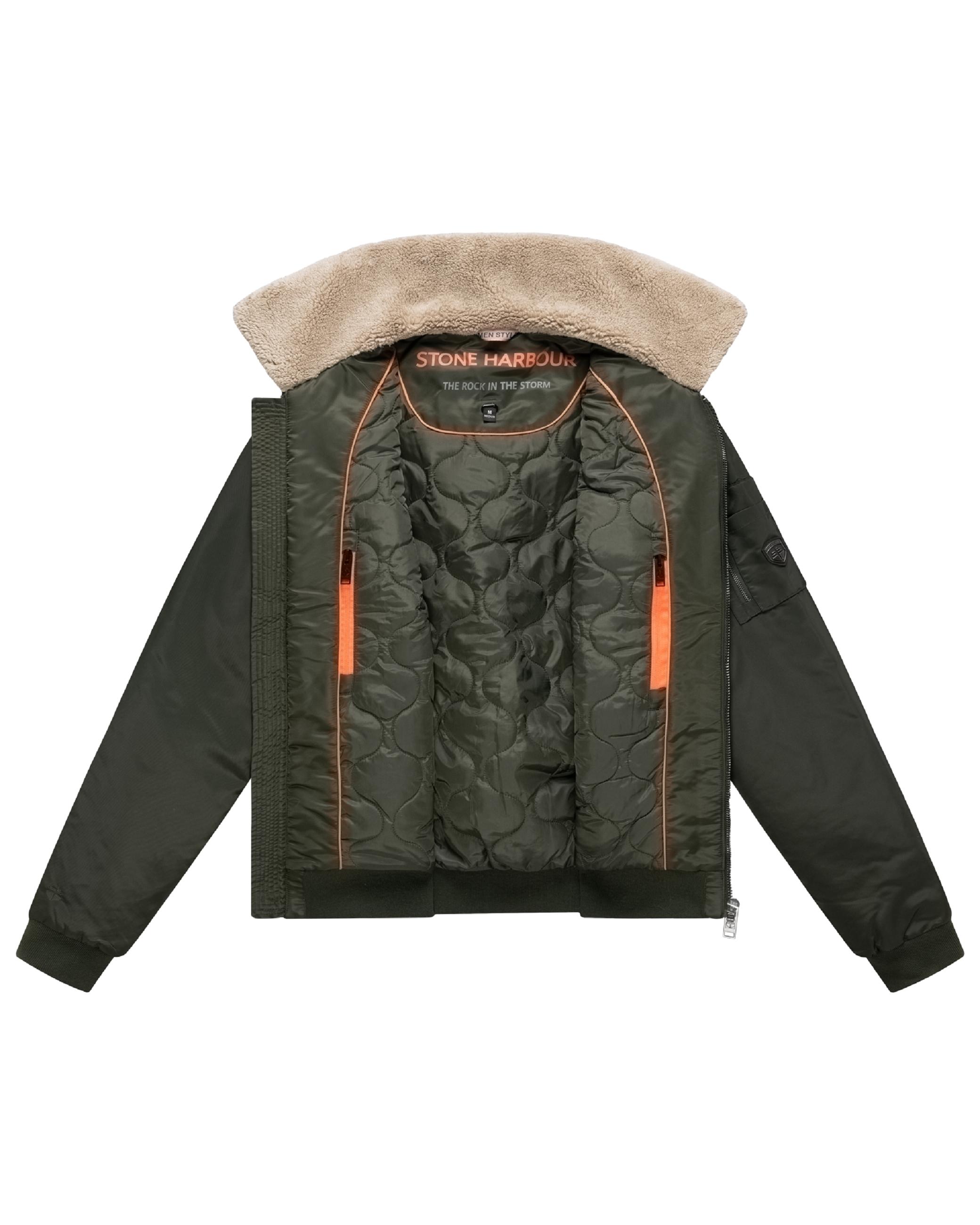 Winterjacke mit weichem Kragen "Somaeel XX" Dark Olive