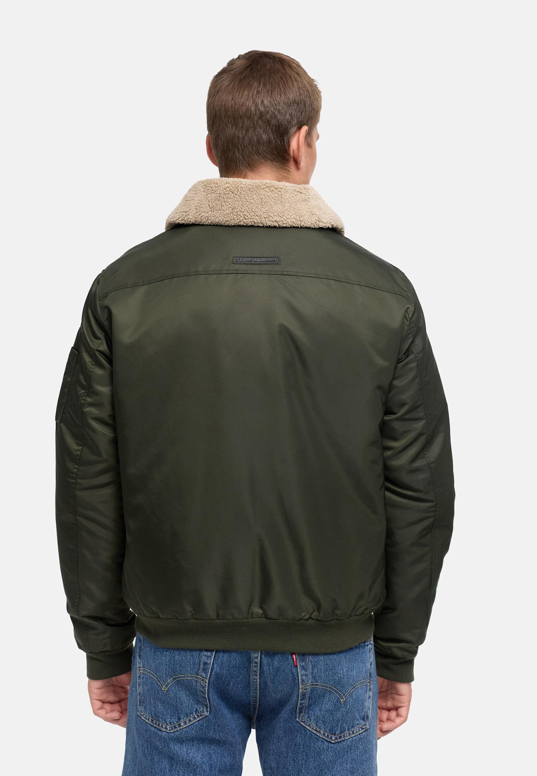 Winterjacke mit weichem Kragen "Somaeel XX" Dark Olive
