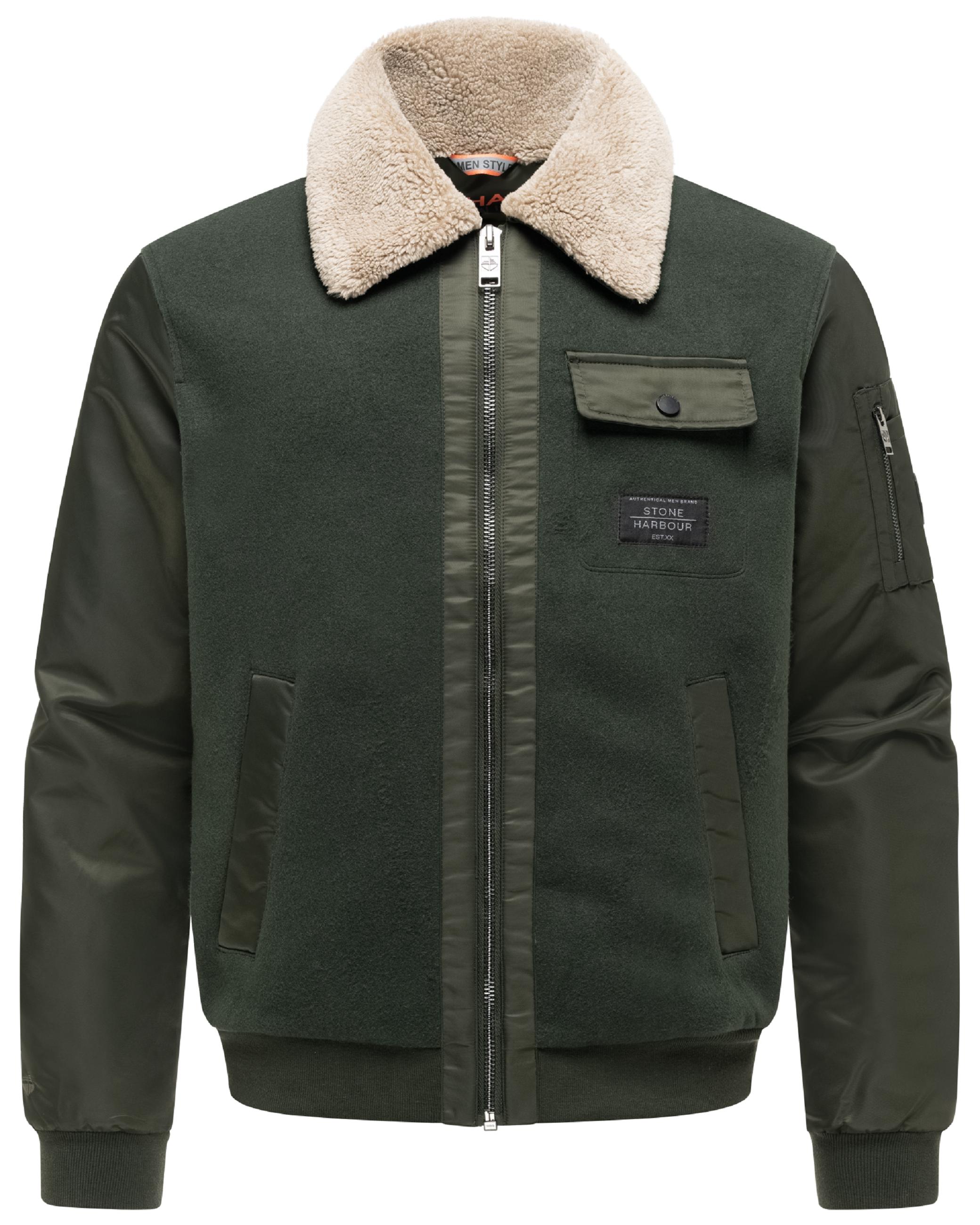 Winterjacke mit weichem Kragen "Somaeel XX" Dark Olive