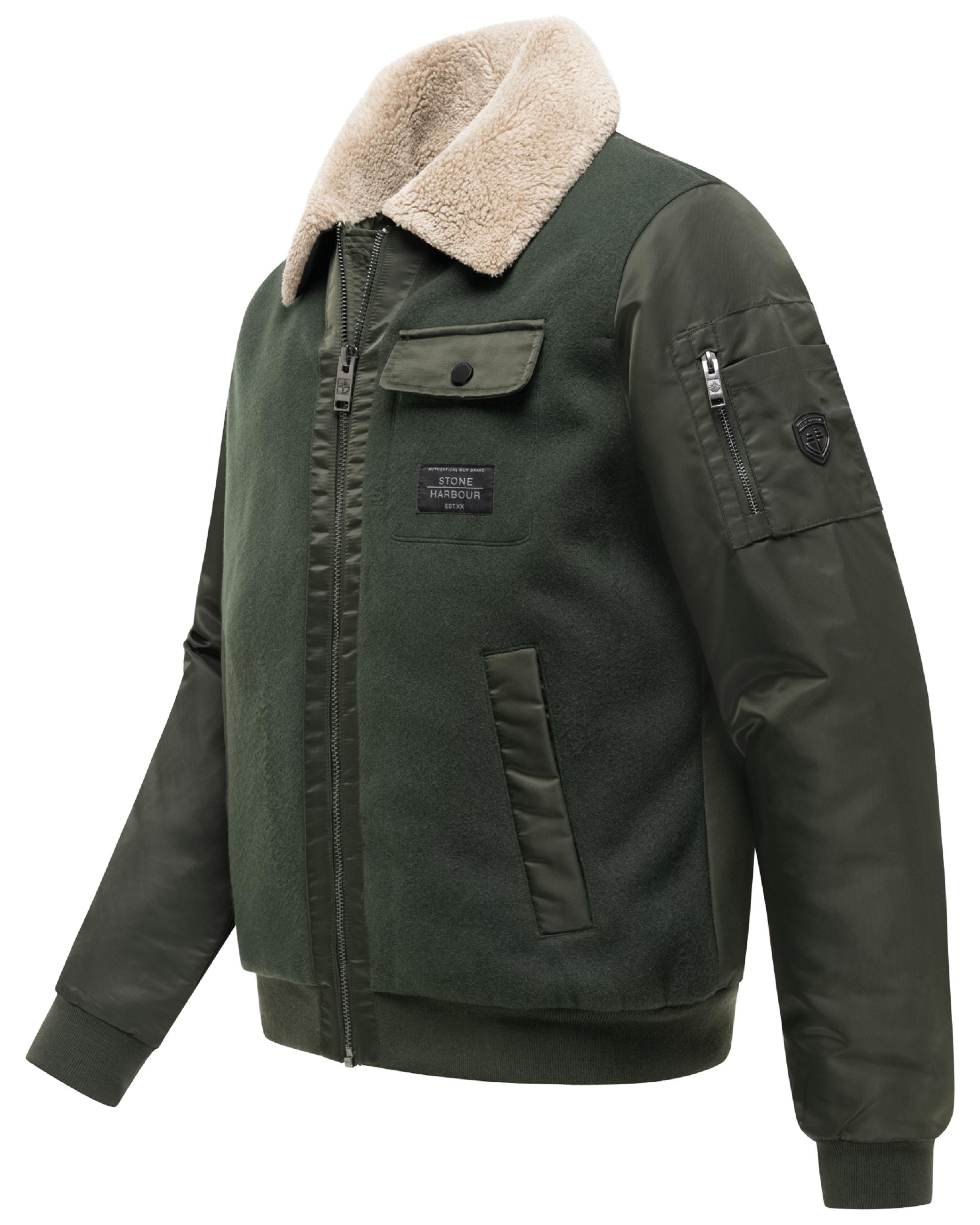 Winterjacke mit weichem Kragen "Somaeel XX" Dark Olive