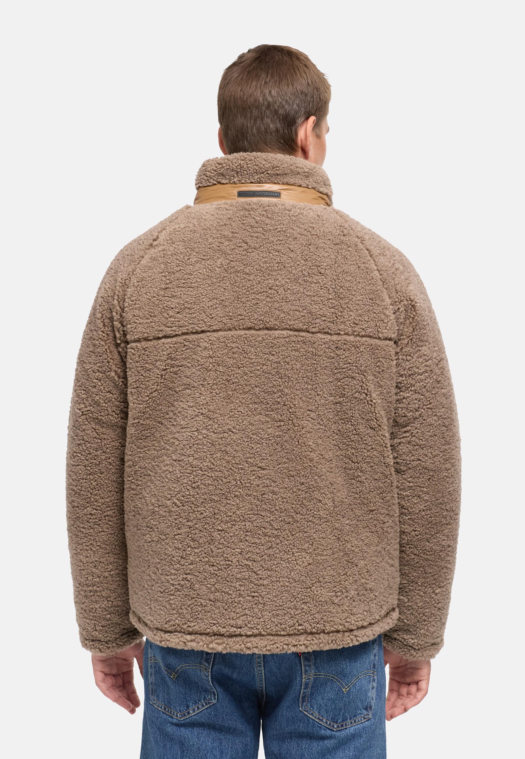 Teddyjacke mit markanten, kontrastfarbenen Details "Sorees XX" Dark Taupe