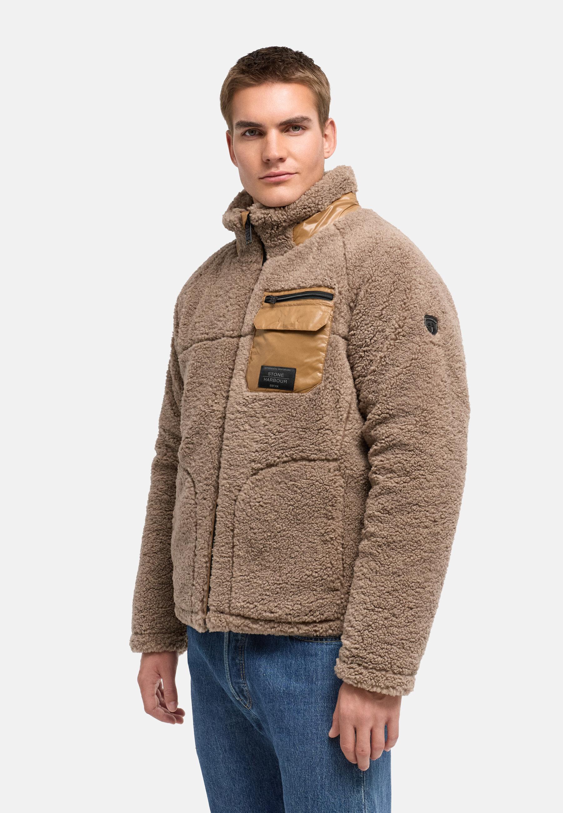 Teddyjacke mit markanten, kontrastfarbenen Details "Sorees XX" Dark Taupe